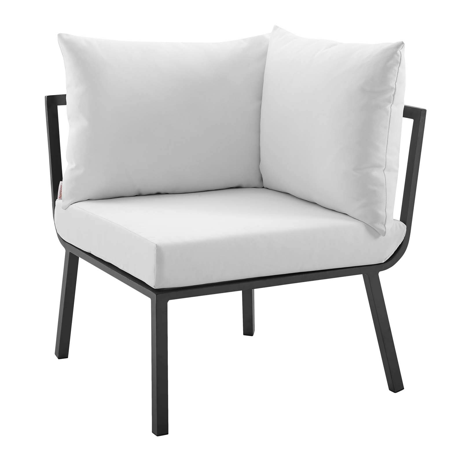 Modway Riverside Outdoor Patio Furniture Set - 2-Piece Gray & White Wicker Sofa for Garden, Poolside, Deck or Backyard Relaxation