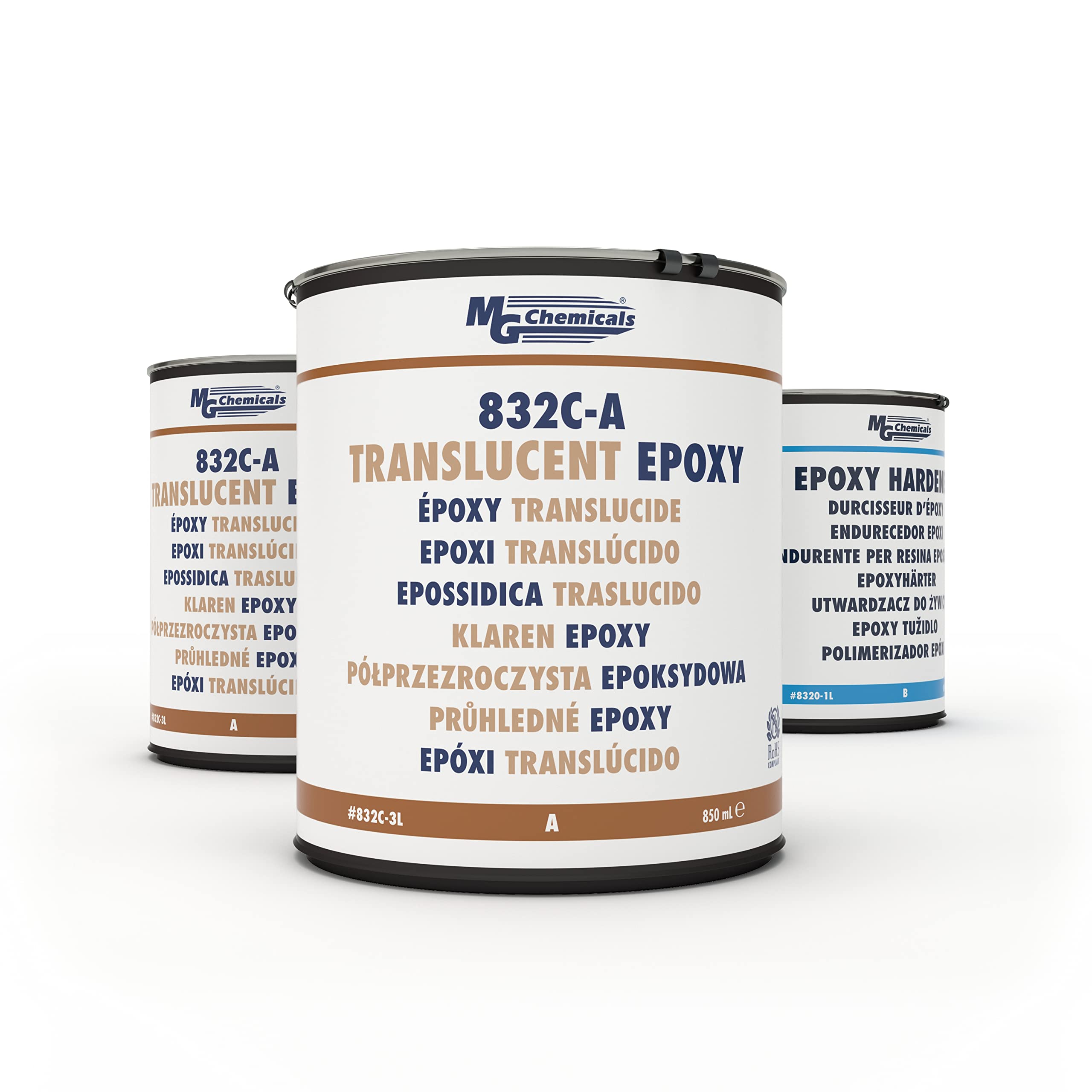 MG Chemicals 832C Translucent Epoxy Encapsulant - 2-Part 0.67 Gallon Kit for Electronics Potting & Circuit Board Protection | Waterproof Sealant for LED, Sensors & Electrical Components