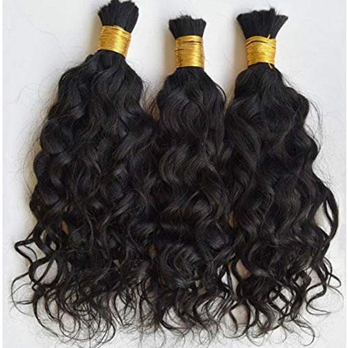 Bulk Brazilian Virgin Remy Human Hair Extensions - 3-Piece Loose Deep Wave Bundles (10/12/14 Inches, Color #2) for Braiding & Styling | DHL Fast Free Shipping | Perfect for Salon Use, Protective Styles & Everyday Wear