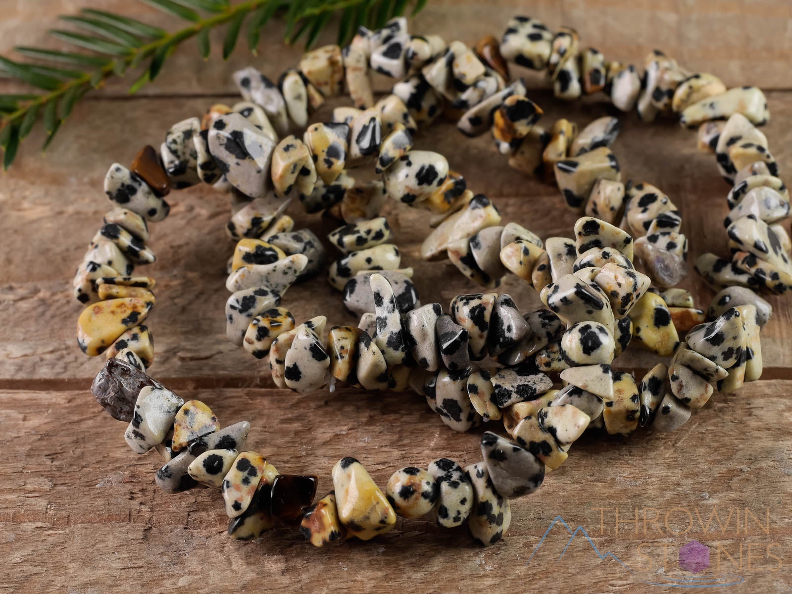 Dalmatian Jasper Crystal Bracelet - Handmade Healing Stone Chip Bead Bracelet for Women, Natural Gemstone Jewelry for Stress Relief & Positive Energy | Perfect for Meditation, Yoga & Spiritual Gifts
