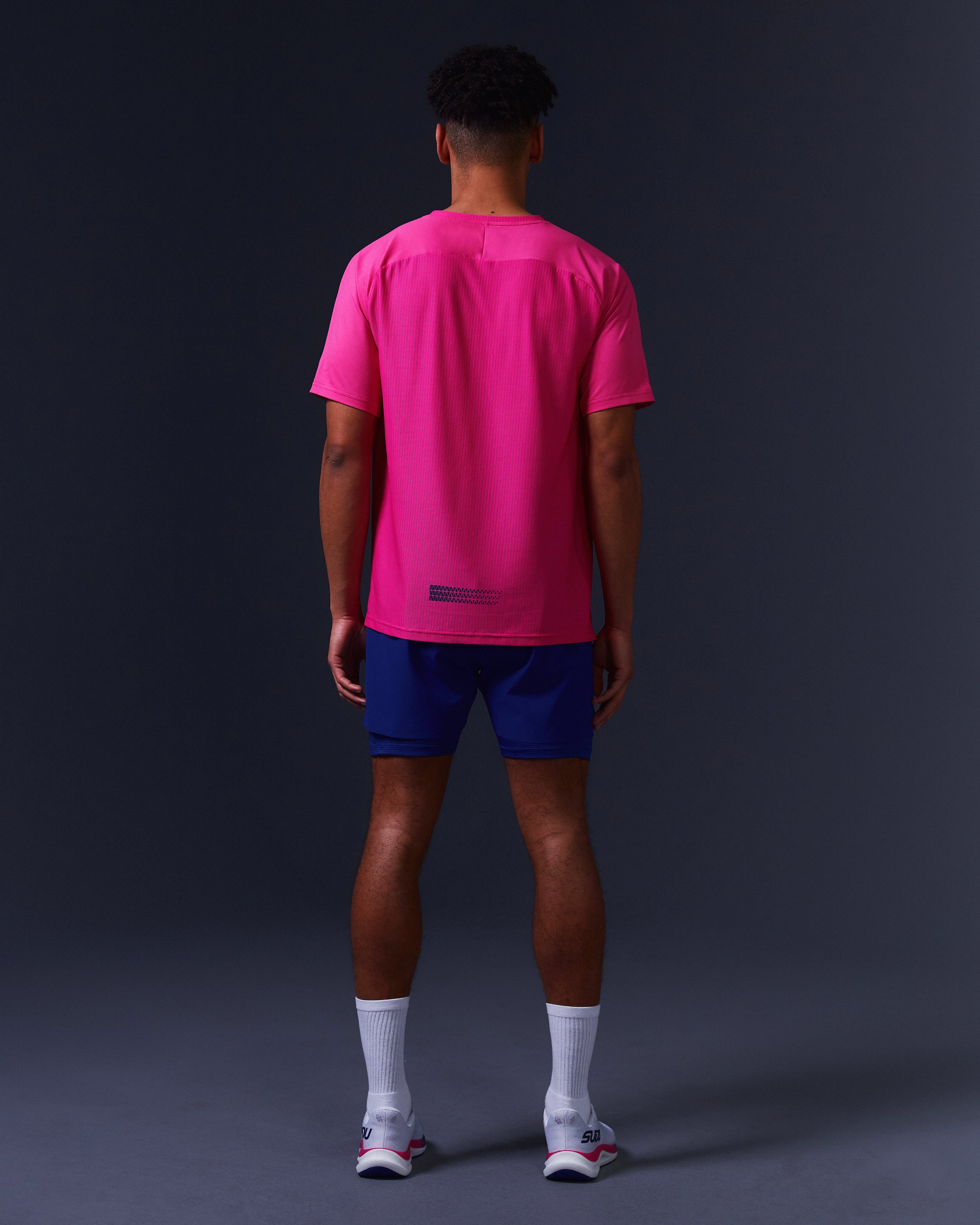 SRT SS 01 Short Sleeve T-Shirt for Men - Soft Cotton Casual Tee in Pink & Dark Blue - Perfect for Summer Outfits, Gym Wear and Everyday Comfort