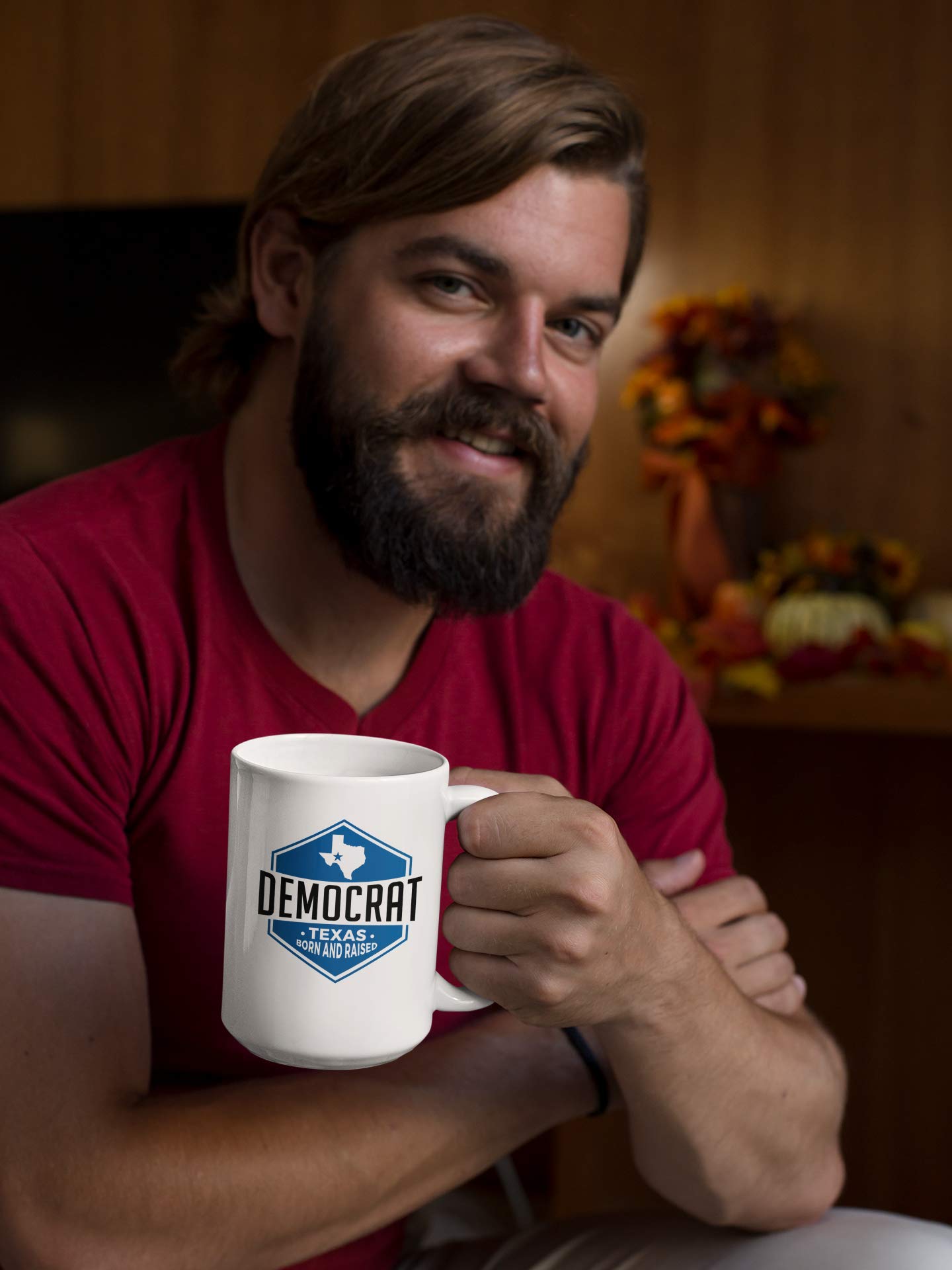 Texas Born and Raised Democrat Themed 11oz Coffee Mug - Perfect for Tea & Hot Drinks, Political Gift for Campaigns, Office Use & Home Decor