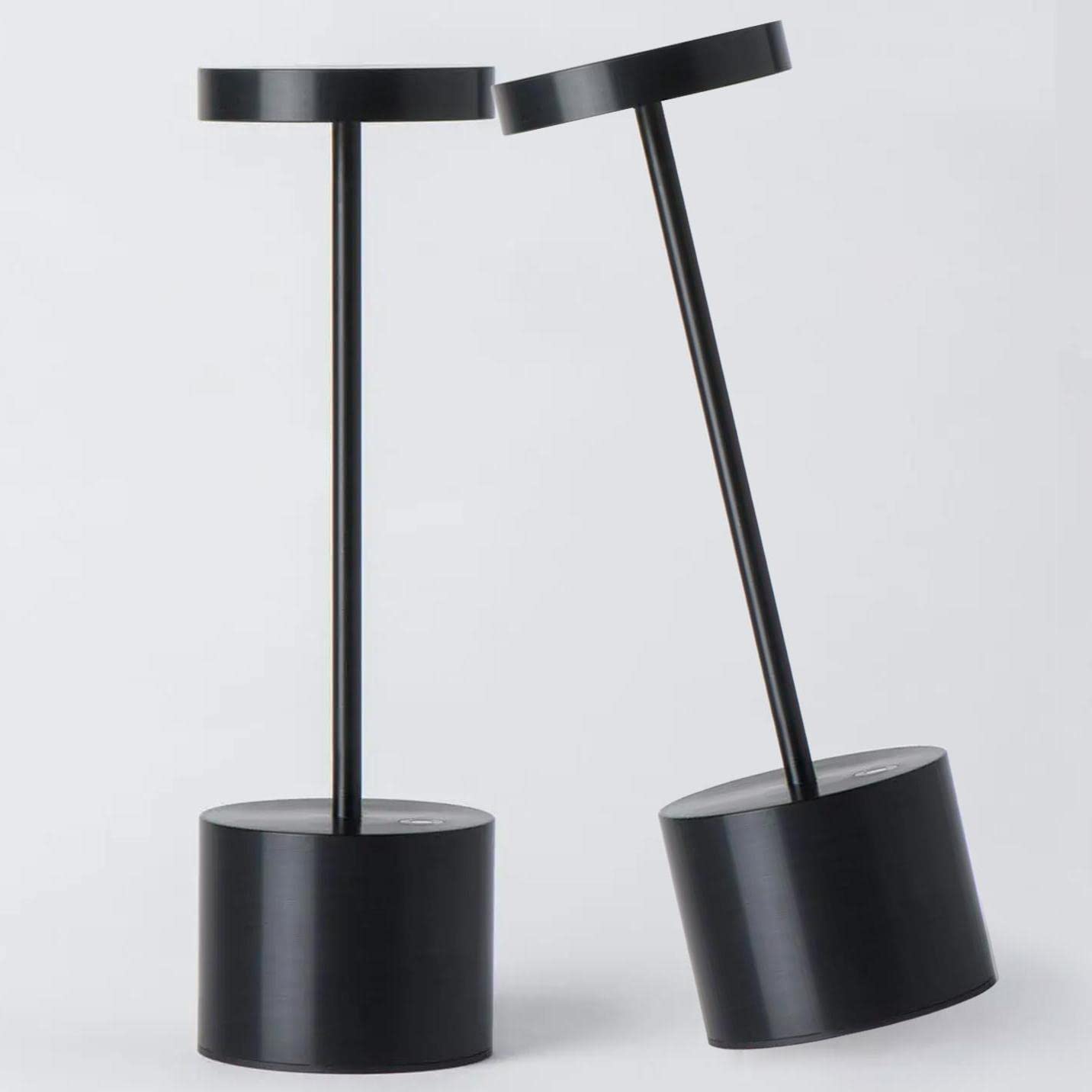 2 Pack Rechargeable LED Table Lamp - 5000mAh Battery, USB Powered, 3 Brightness Levels, Metal Portable Desk Light for Home, Office, Restaurant & Outdoor Use (10.25 Inch, Black) - Perfect for Bedside Reading, Camping & Emergency Lighting