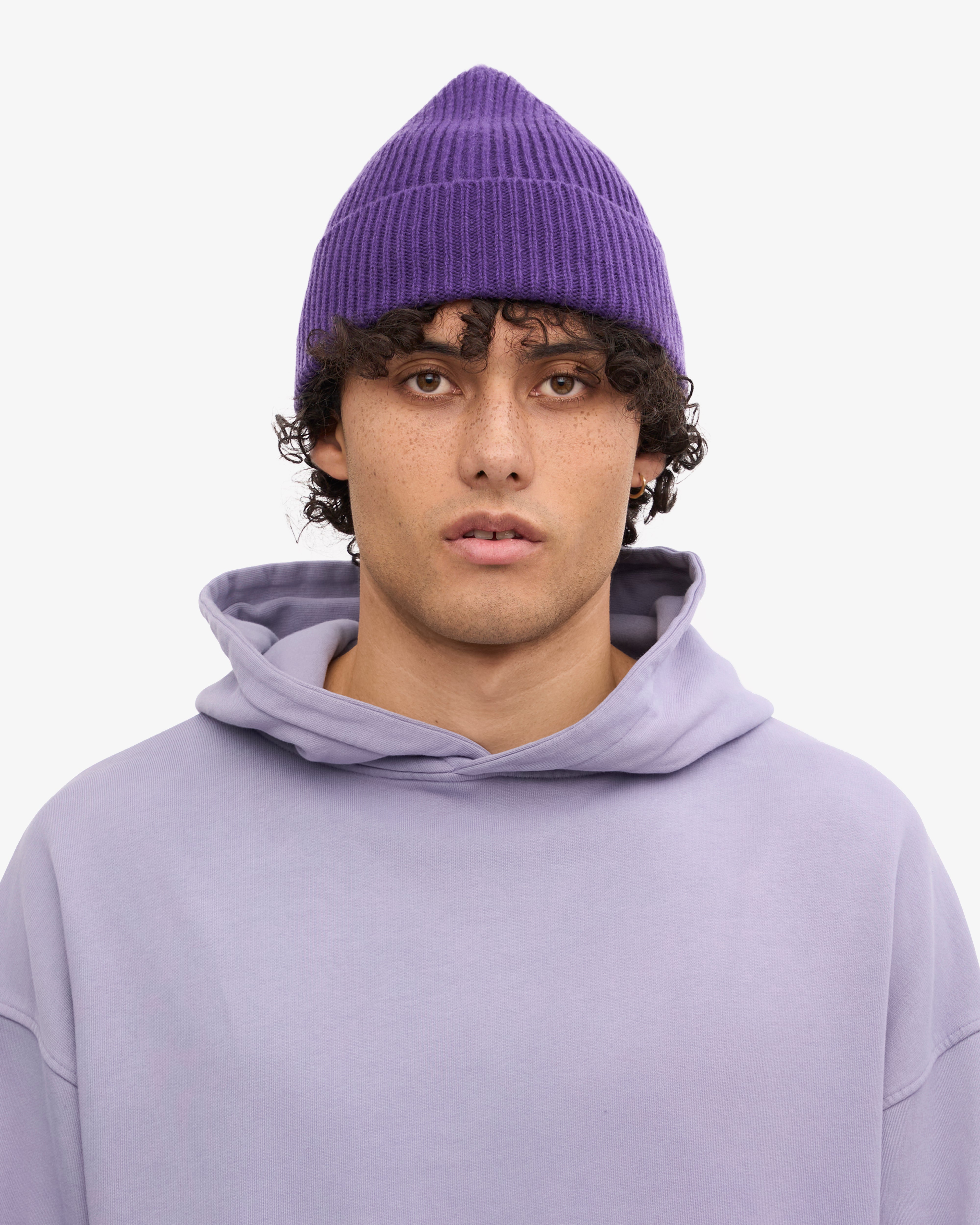 Premium Merino Wool Beanie Hat for Men & Women - Ultra Violet Winter Beanie - Soft Warm Knit Hat for Skiing, Hiking & Outdoor Activities