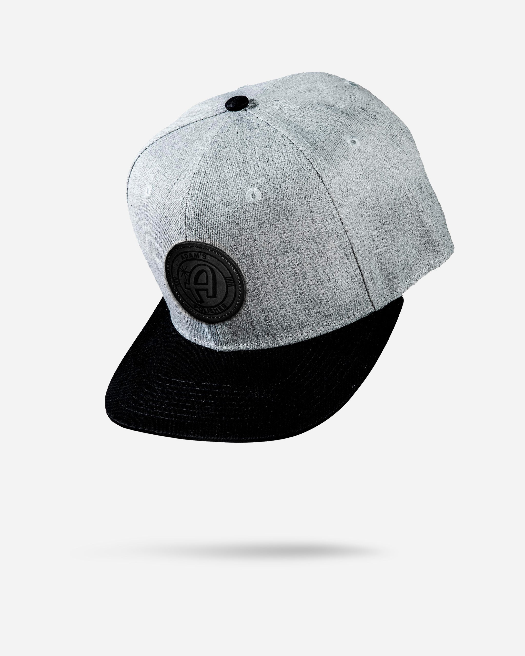 Adam's Black & Gray Snapback Hat with Black Patch - Stylish Adjustable Baseball Cap for Men & Women - Perfect for Casual Wear, Sports, and Outdoor Activities