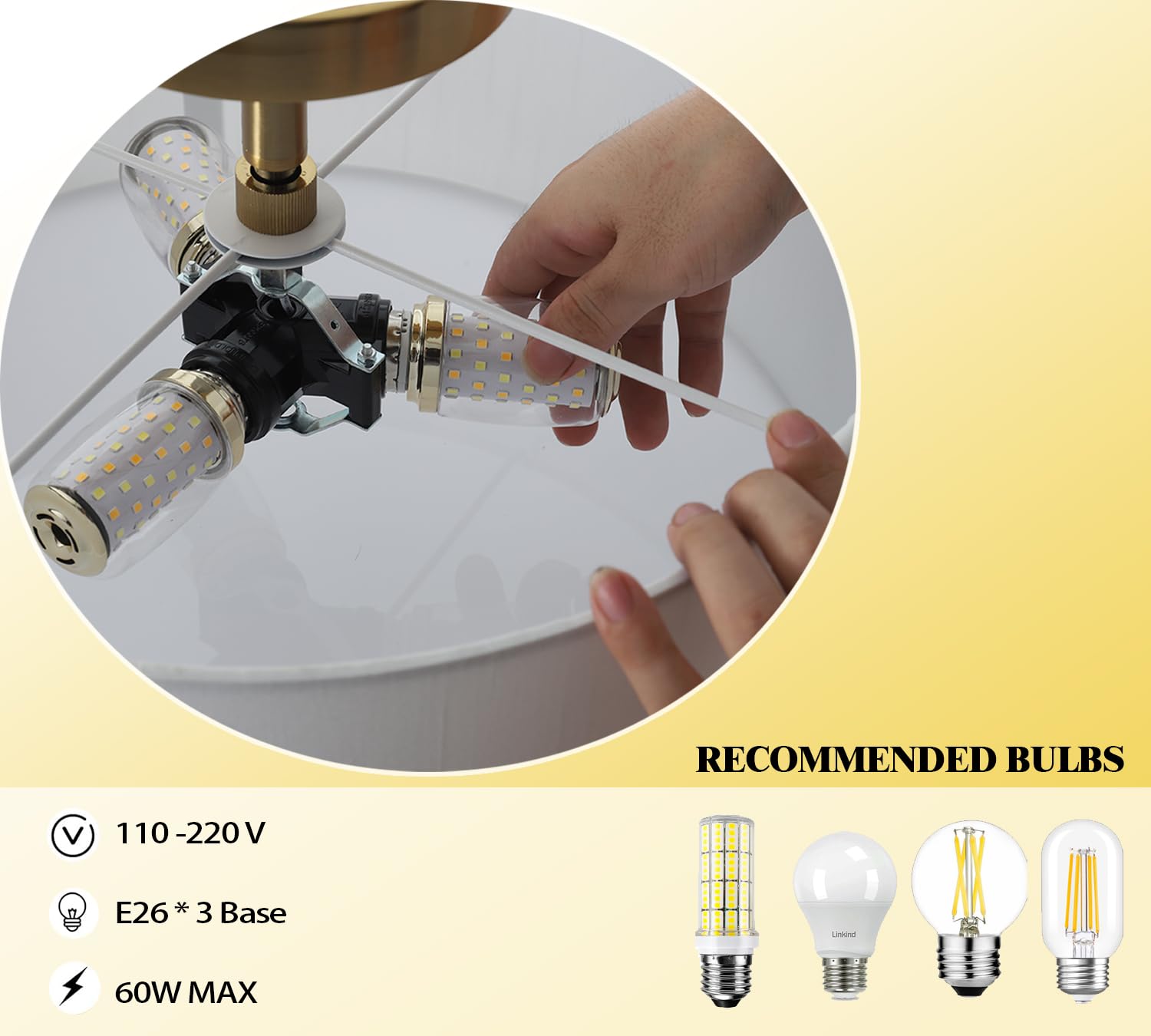 15 Inch Drum Ceiling Light Fixture - White Fabric Shade & Gold Finish - Semi-Flush Mount Lighting for Bedroom, Dining Room, Living Room, Hallway - Modern Home Decor & Ambient Lighting Solution
