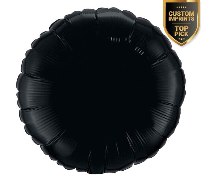 Black Mylar Round Balloons for Parties, Birthdays & Events - 12 Inch Metallic Latex-Free Balloons