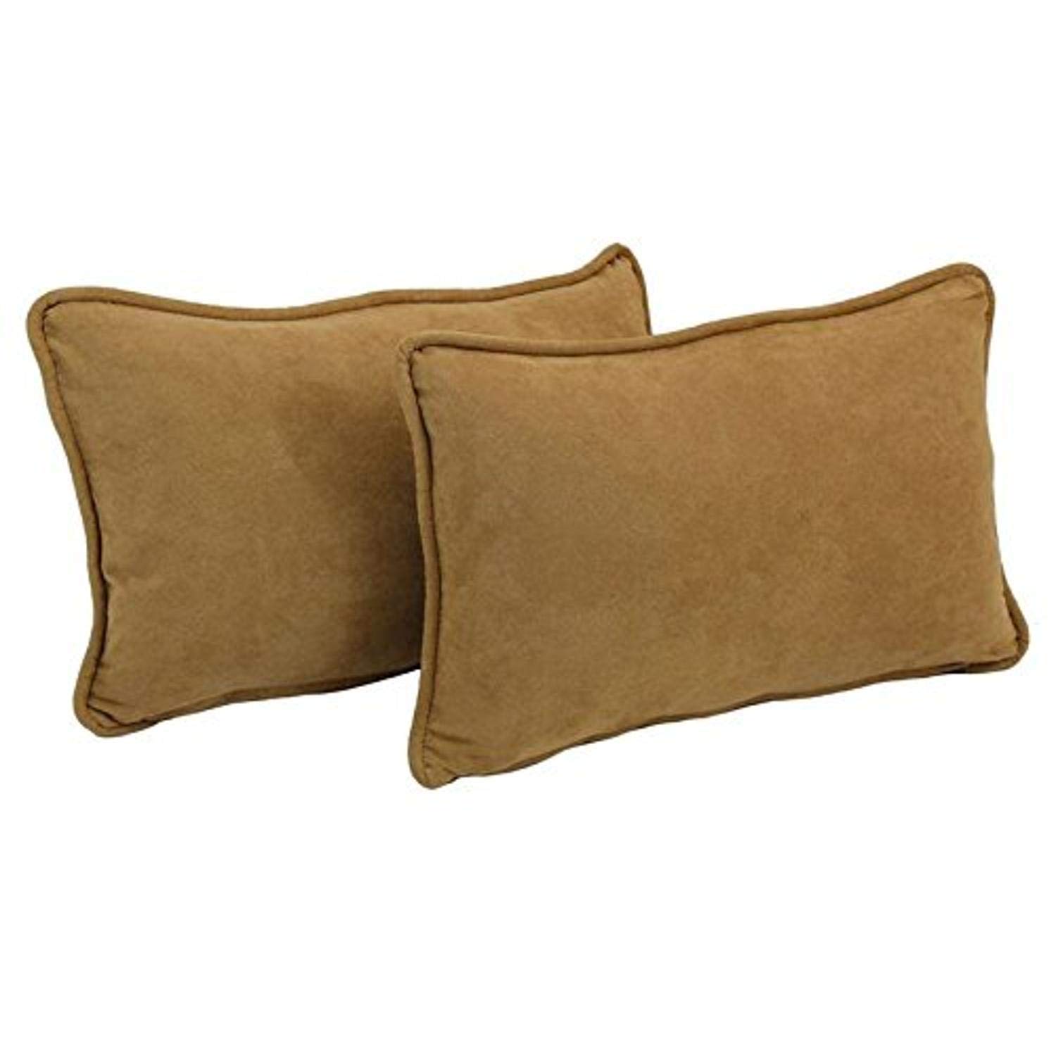 Premium Corded Solid Microsuede Throw Pillows with Inserts (Set of 2) - 20