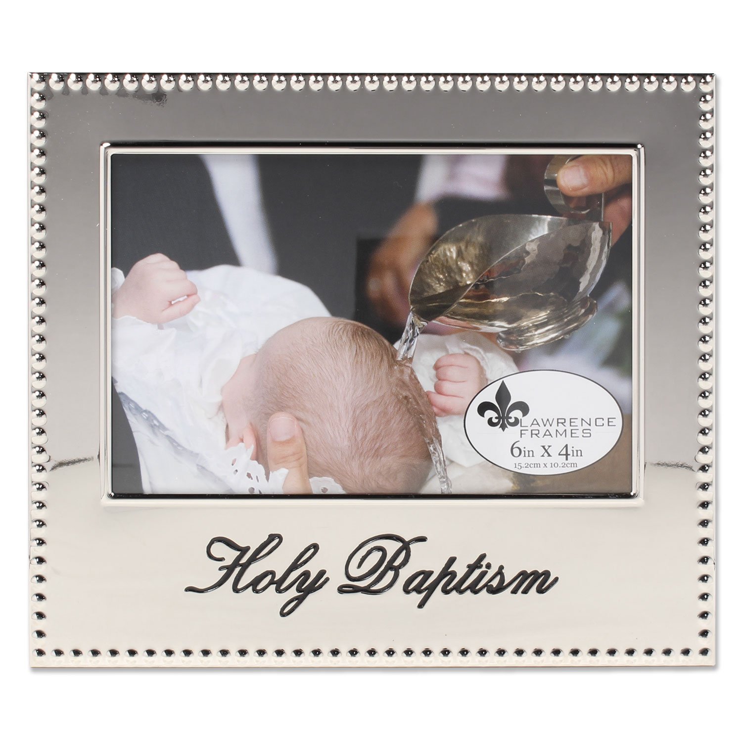 Lawrence Frames 292164 4x6 Holy Baptism Picture Frame - Elegant Keepsake for Christening, First Communion & Religious Ceremonies - Perfect Gift for Godparents & Family