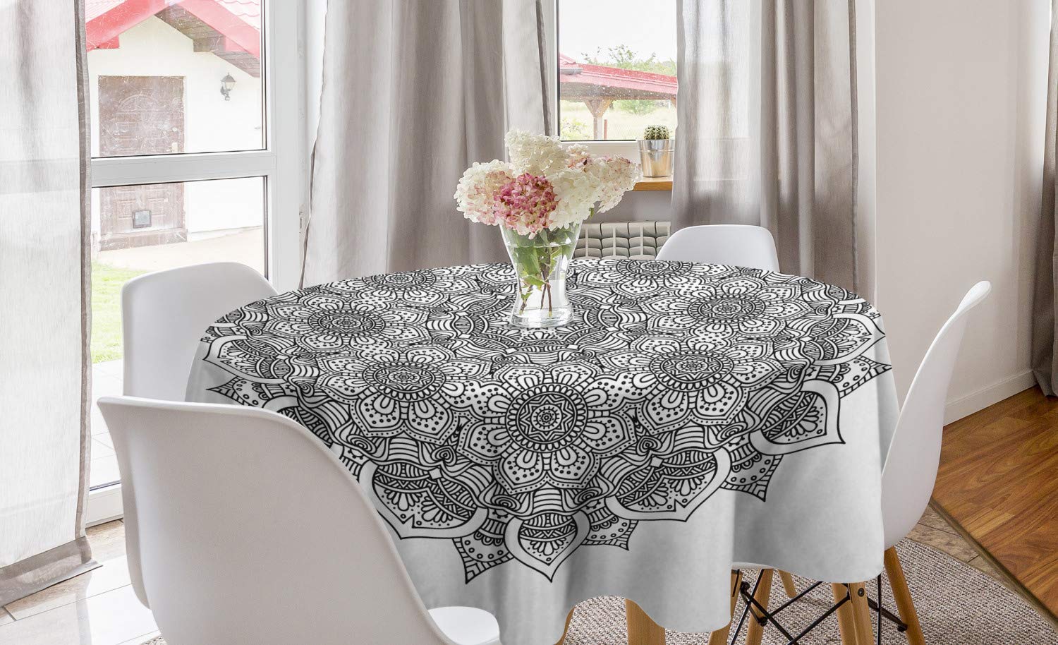 Ambesonne Mandala Round Tablecloth 60
