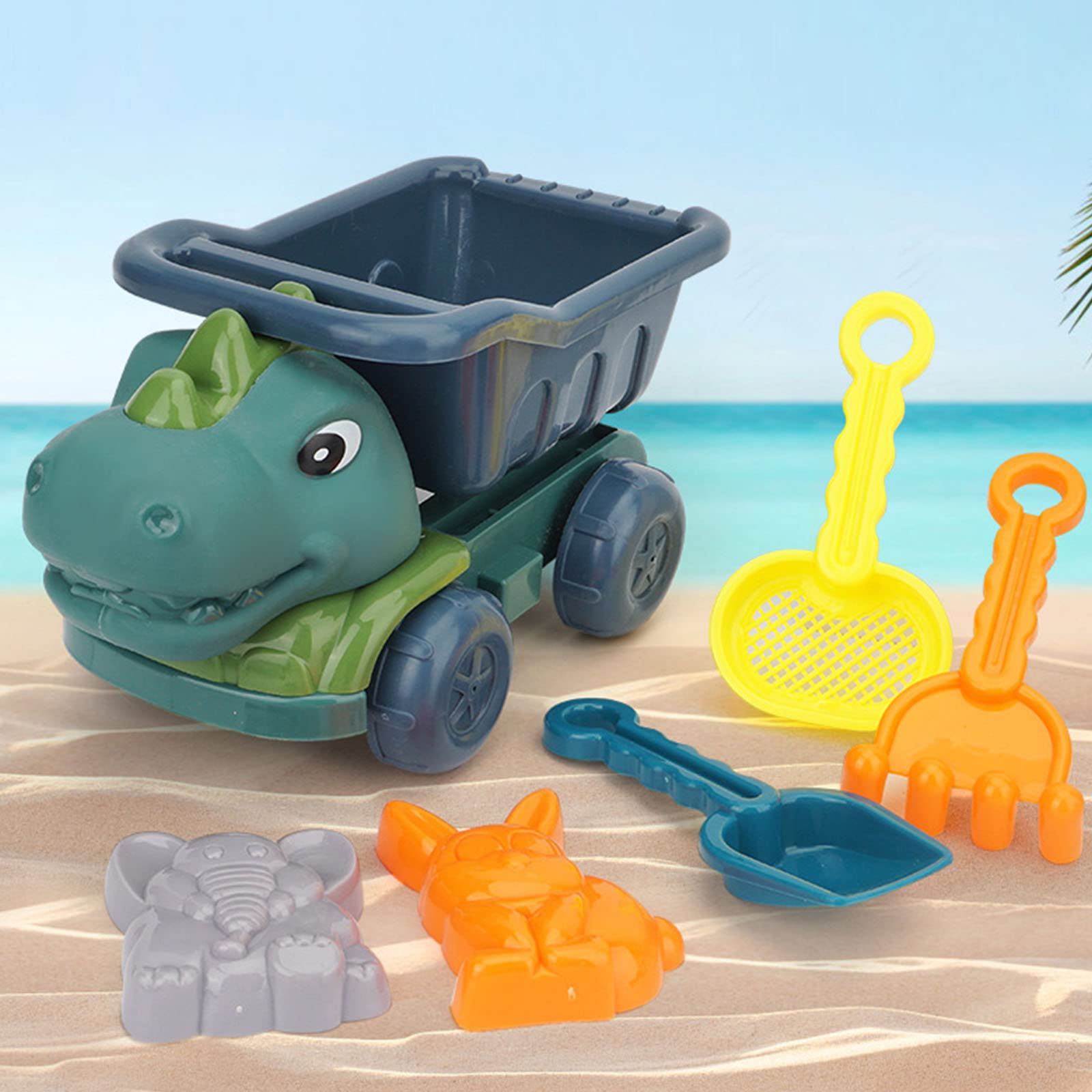 Dinosaur Sand Toys Set - Beach Shovel & Engineering Vehicle for Kids, Outdoor Water & Sand Play Tools, Fun Digging Toys for Toddlers - Perfect for Beach, Backyard, and Sandbox Play