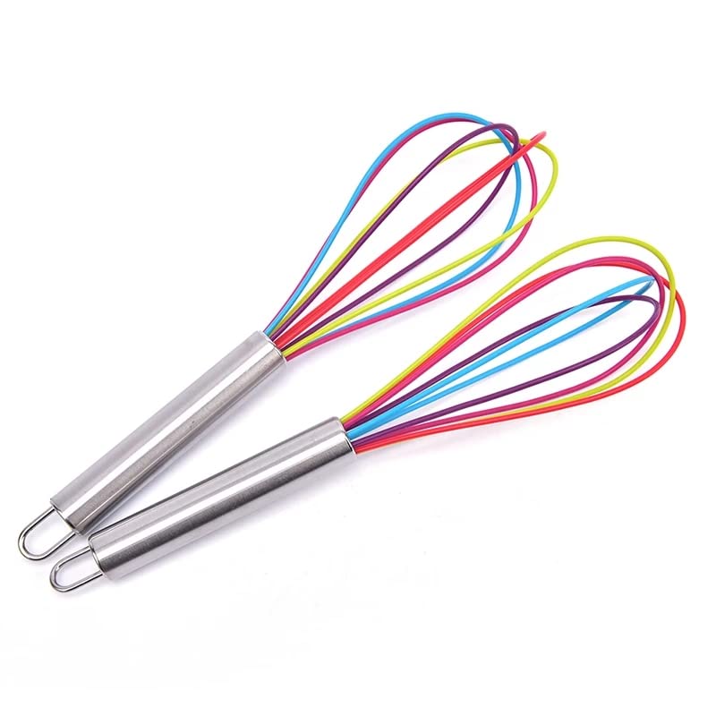 Eco-Friendly Silicone Mini Rotary Manual Egg Beater - Multifunctional Kitchen Whisk for Baking, Cooking & Mixing | Perfect for Cakes, Pancakes, Cream & DIY Desserts