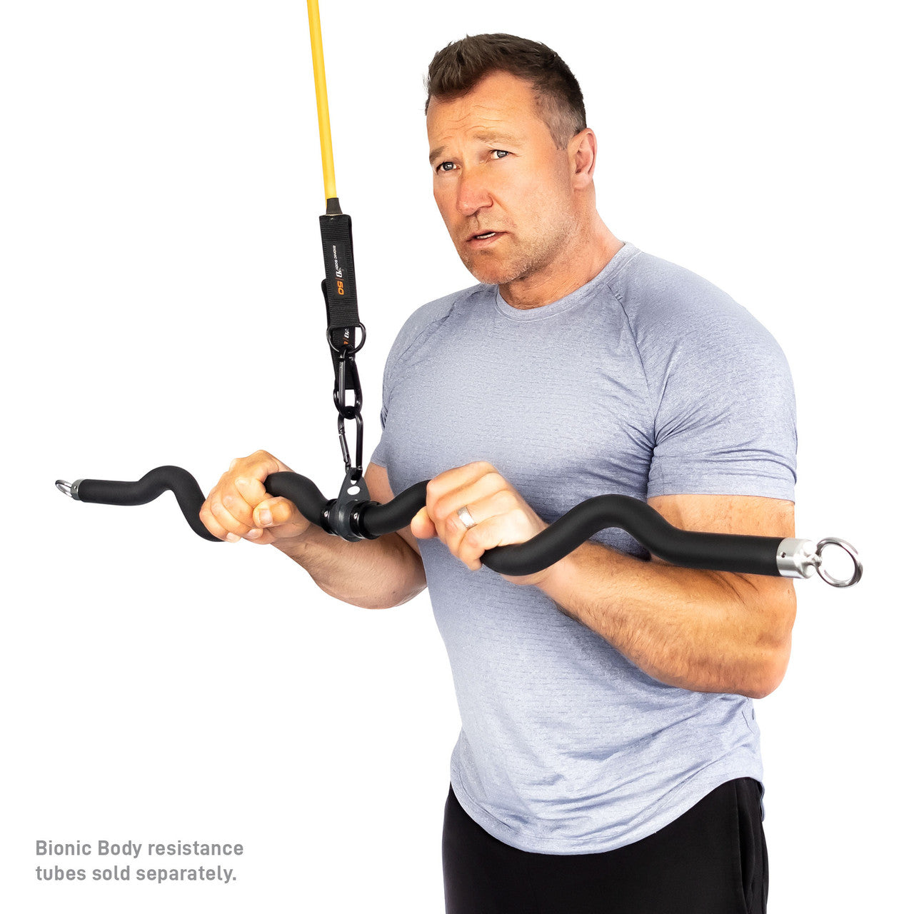 Premium Lat Pulldown & Bicep Curl Bar - Heavy Duty Exercise Equipment for Home Gym Workouts | BBEB 7355 | Bionic Body | Perfect for Strength Training & Muscle Building