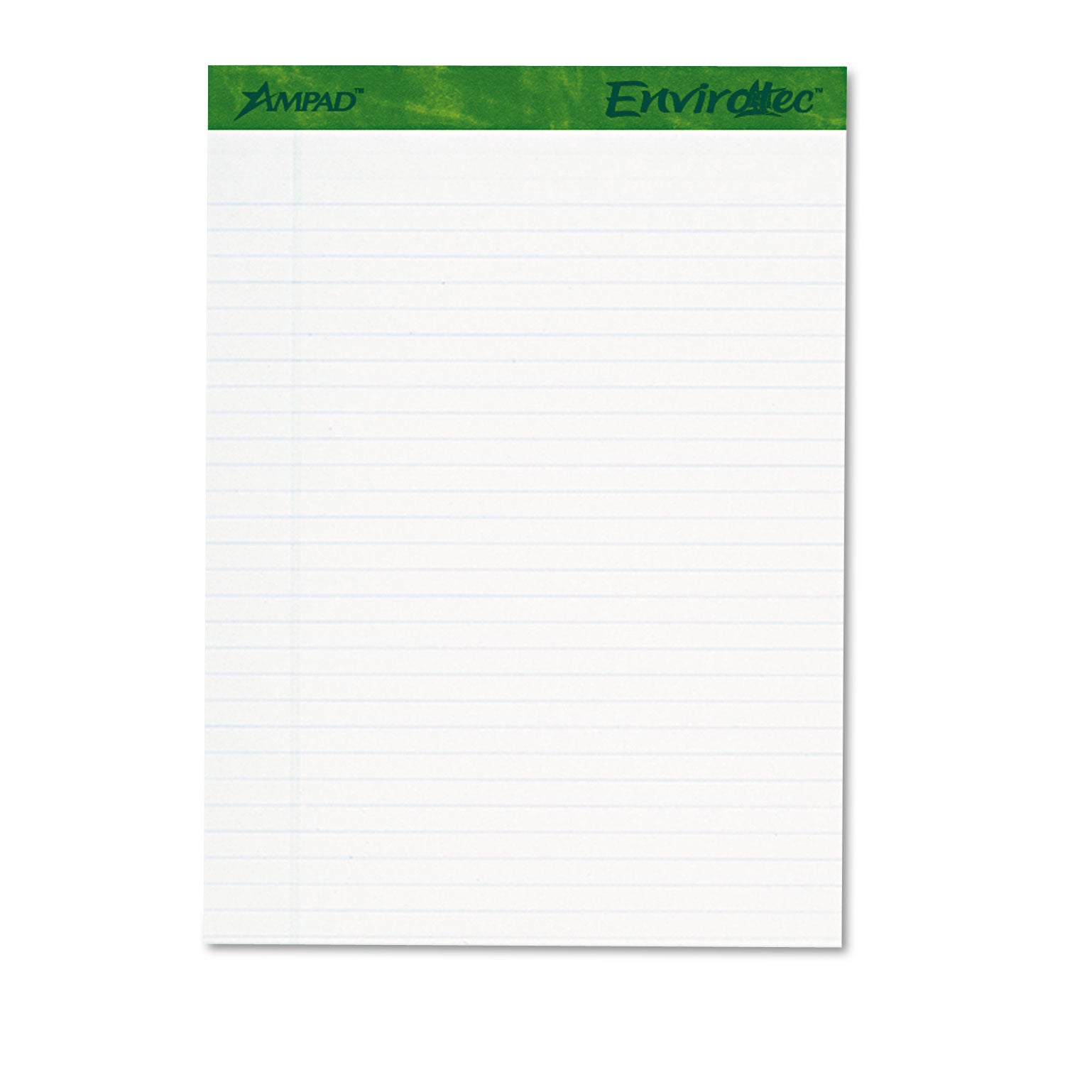 Ampad® Earthwise Recycled Writing Pad - Wide/Legal Rule, Politex Sand Headband, 40 Sheets (8.5