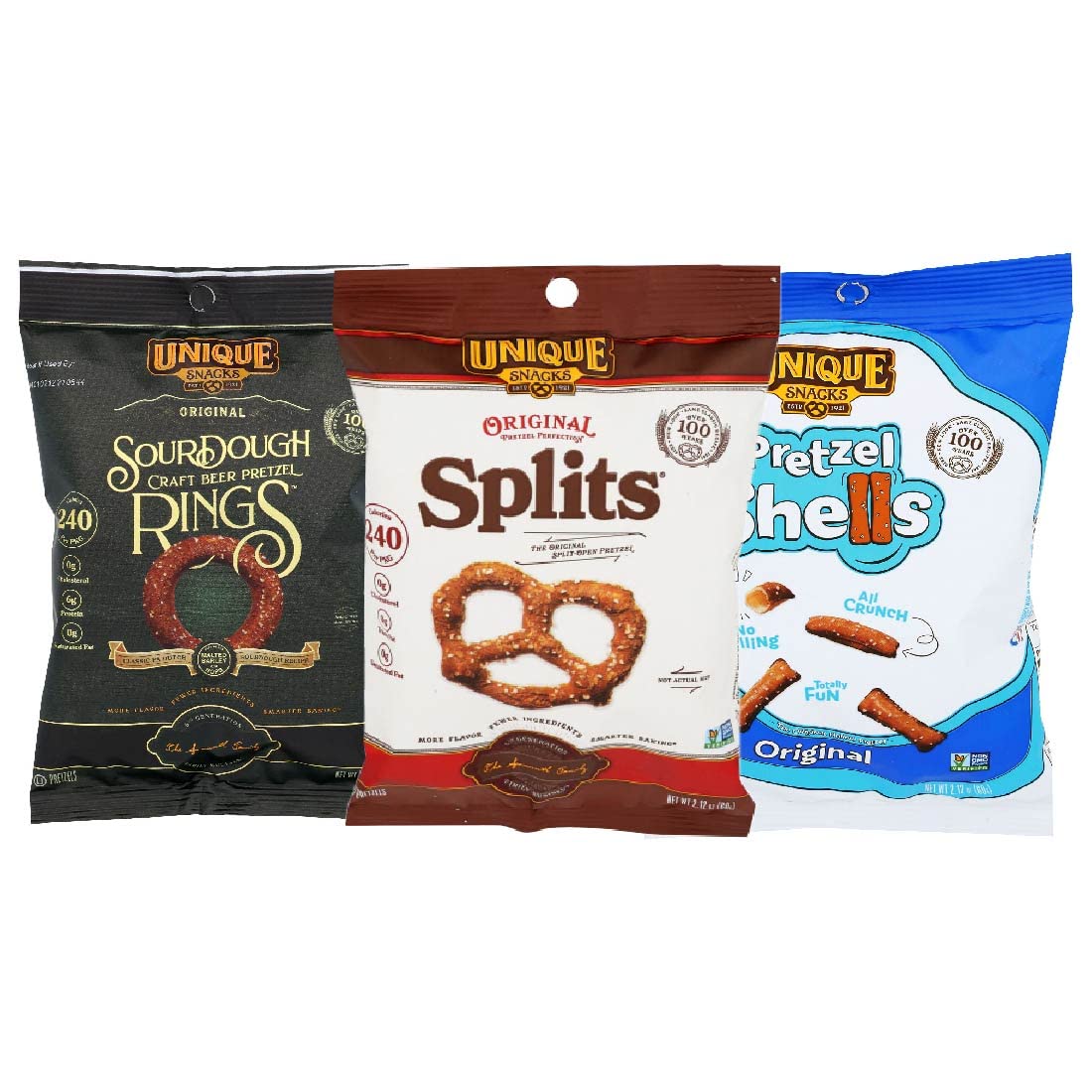 Premium Craft Beer Snack Variety Pack - Original Splits, Shells & Sourdough Rings (12 Pack of 2.12oz Bags) | Party Snacks, Game Day Treats & Bar Food