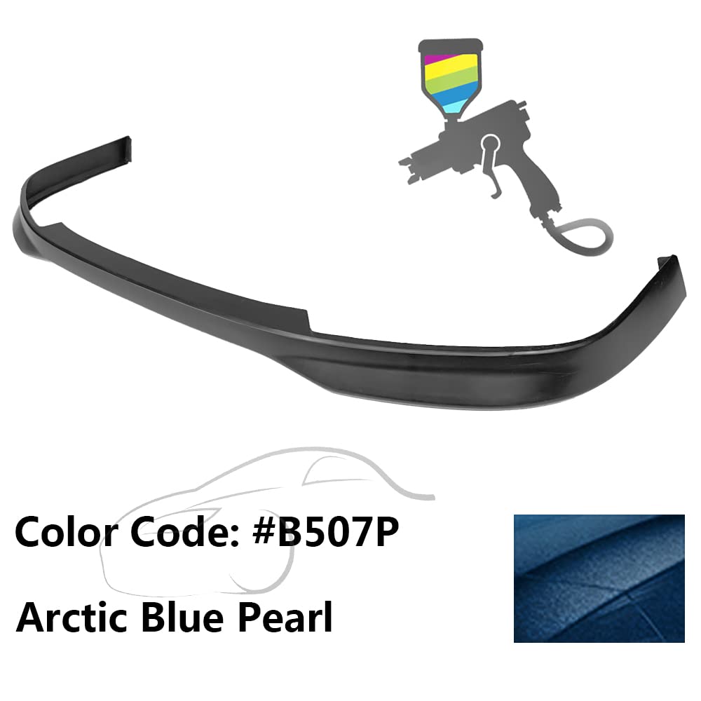 IKON MOTORSPORTS Front Bumper Lip for 2003-2005 Honda Accord Sedan 4-Door | Painted Arctic Blue Pearl (B507P) | PP Air Chin Diffuser Spoiler | Enhance Style & Aerodynamics for Street & Show Cars