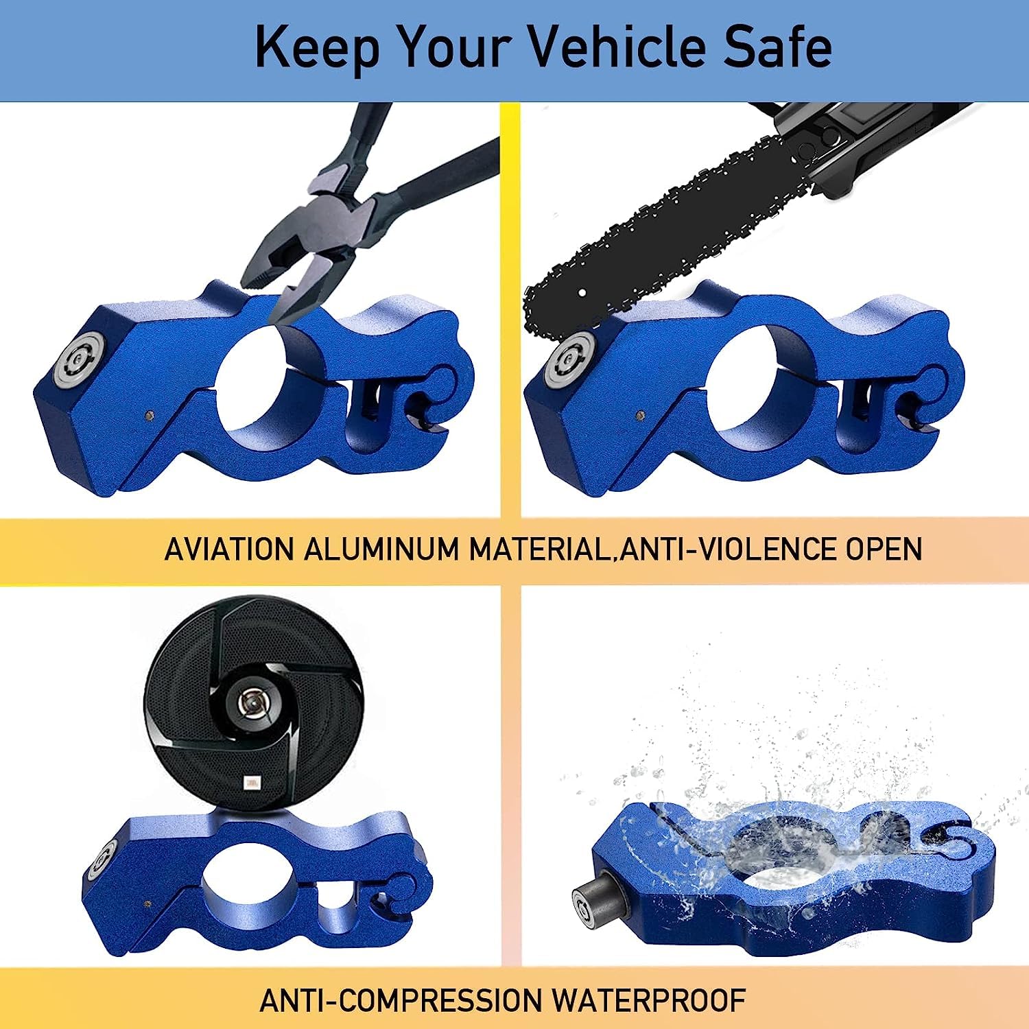 Heavy Duty Motorcycle Brake Lock - Anti-Theft Handlebar Security Lock for Dirt Bikes, Mopeds, Scooters & ATVs | Durable Bike Accessories for Outdoor Parking & Theft Protection