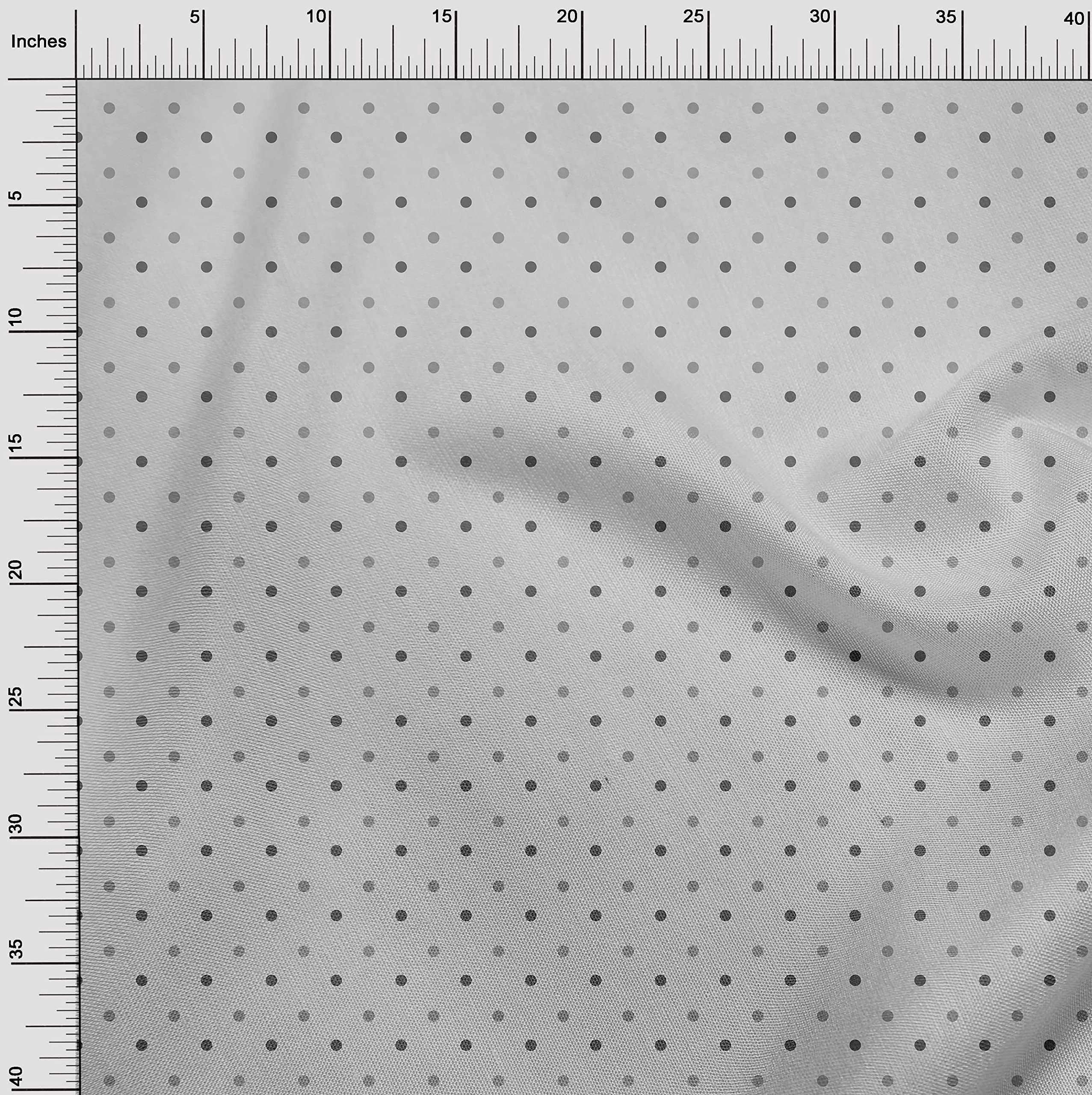 oneOone Rayon Gray Fabric with Dots - 56 Inch Wide Printed Sewing Material by The Yard for DIY Clothing & Crafts | Perfect for Dresses, Quilting & Home Decor Projects