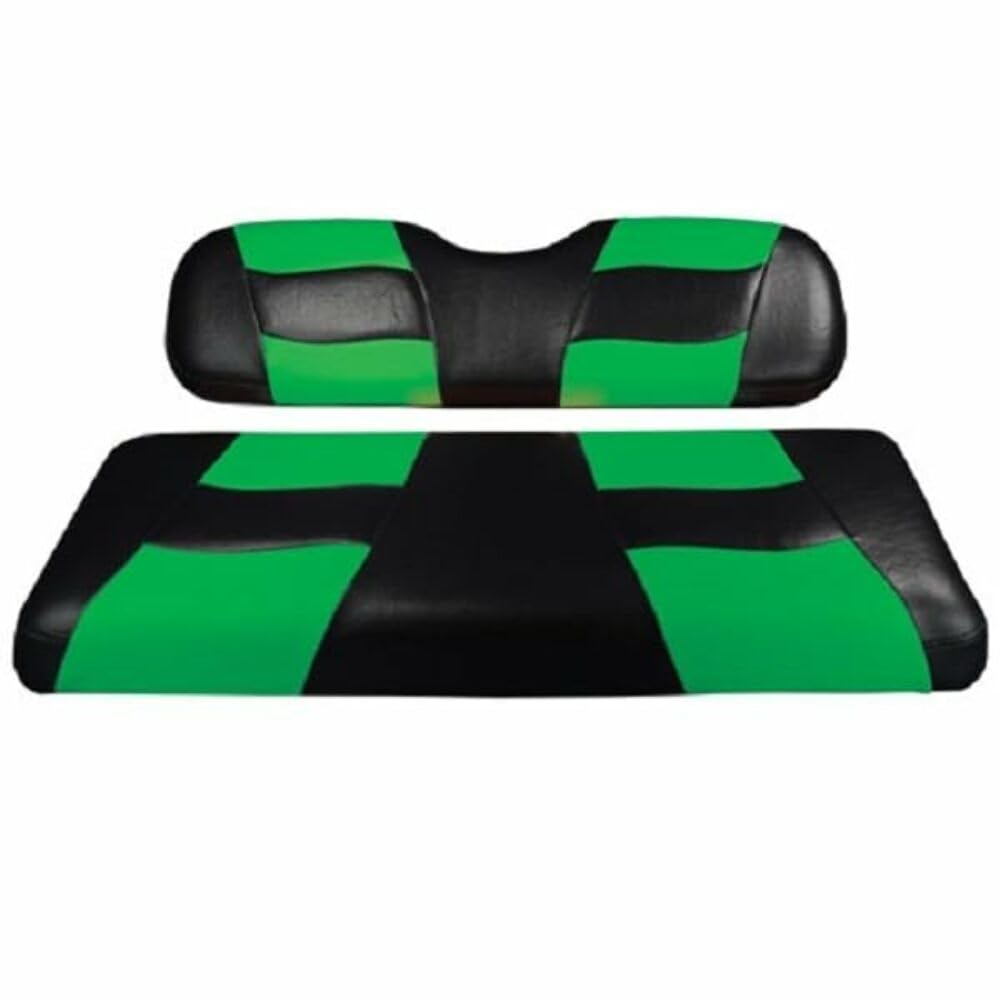 MADJAX Riptide Waterproof Golf Cart Front Seat Covers for Club Car DS Models 2000.5-2013 | Durable Green & Black Polyester Fabric | Perfect for Golf Courses, Resorts & Outdoor Adventures