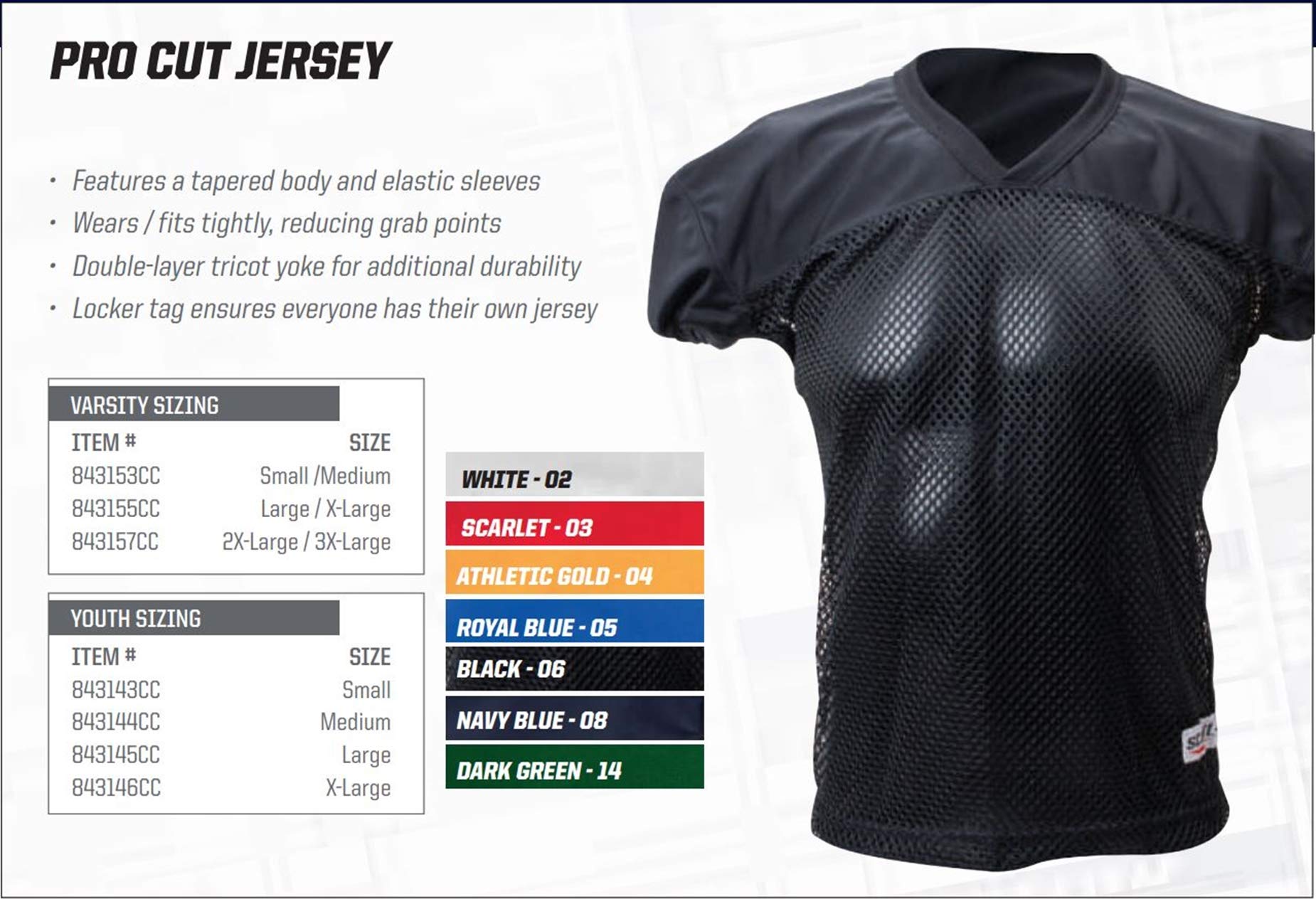 Schutt Procut Varsity Football Jersey - Breathable Mesh Uniform for High School & College Players - Perfect for Games, Practice & Team Sports