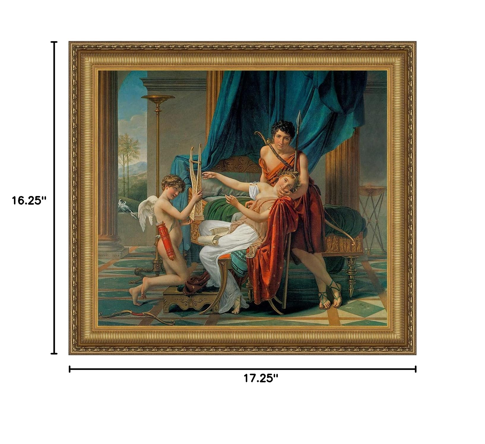 Design Toscano Sappho and Phaon 1809 Canvas Replica Painting - Small Wall Art for Living Room, Bedroom & Office Decor