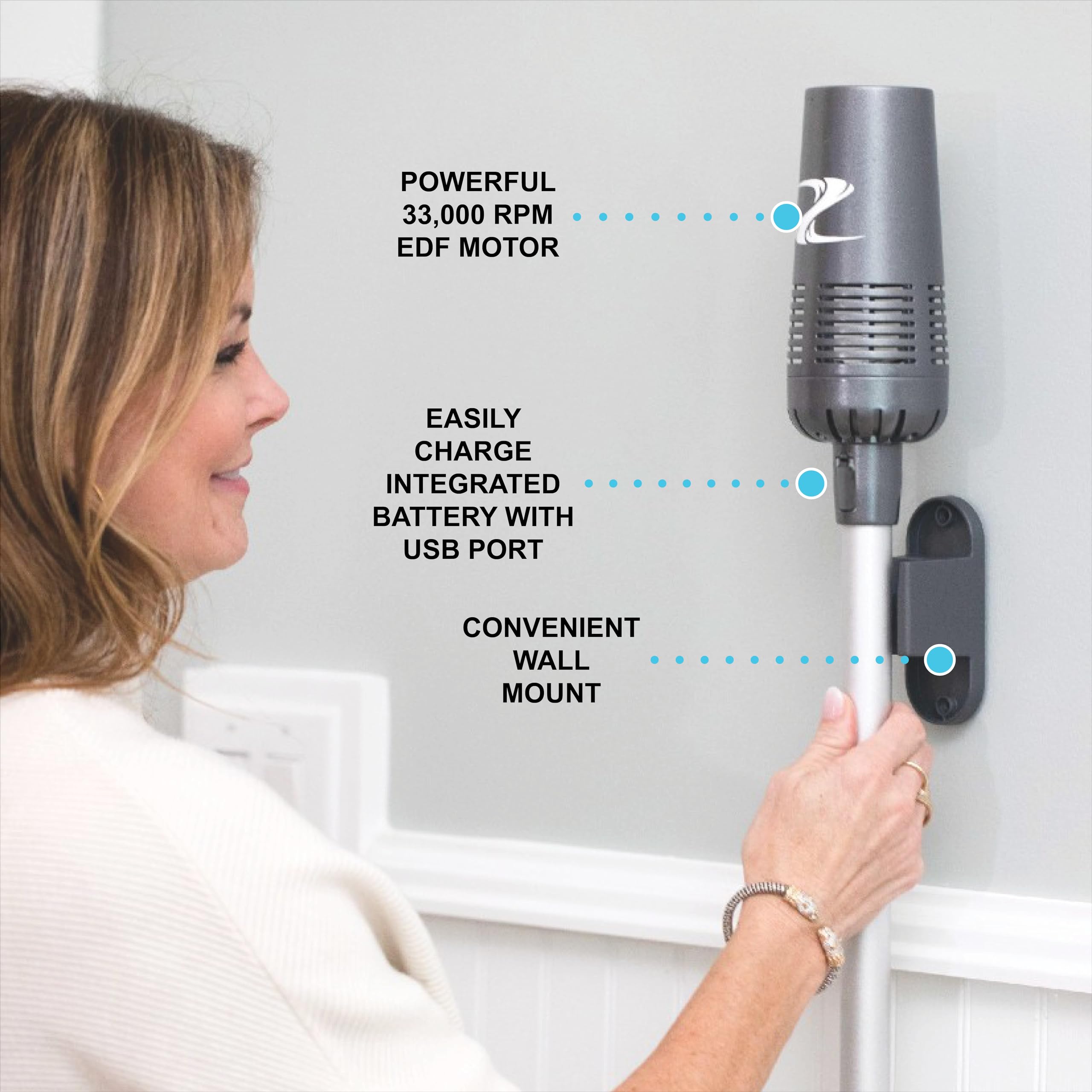 Breeze Lightweight Air Stick Blower - Powerful Cordless Leaf Blower for RV, Home, Patio & Outdoor Cleaning | Compact & Ergonomic Design | Includes Headcover | Perfect for Dusting, Debris Removal & Quick Cleanups