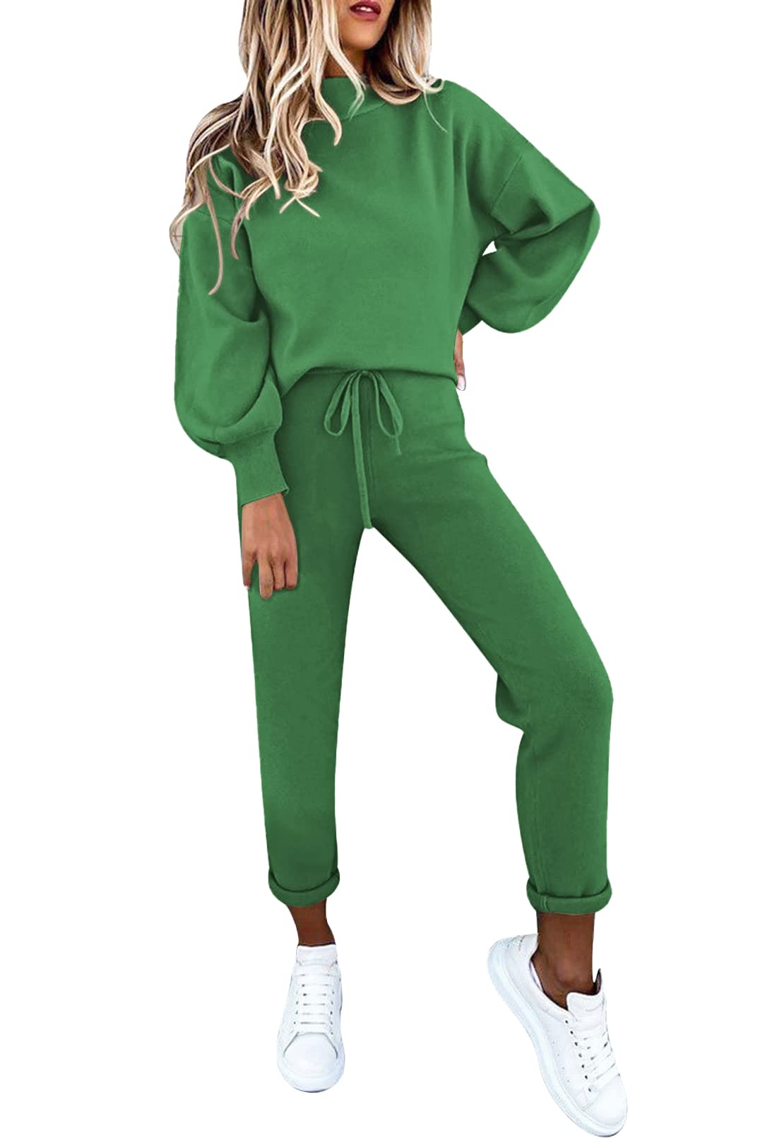 Fixmatti Women's 2 Piece Sweatsuit Set - Long Sleeve Pullover Sweatshirt & Jogger Pants Outfit | Casual Loungewear for Home, Gym & Streetwear Fashion