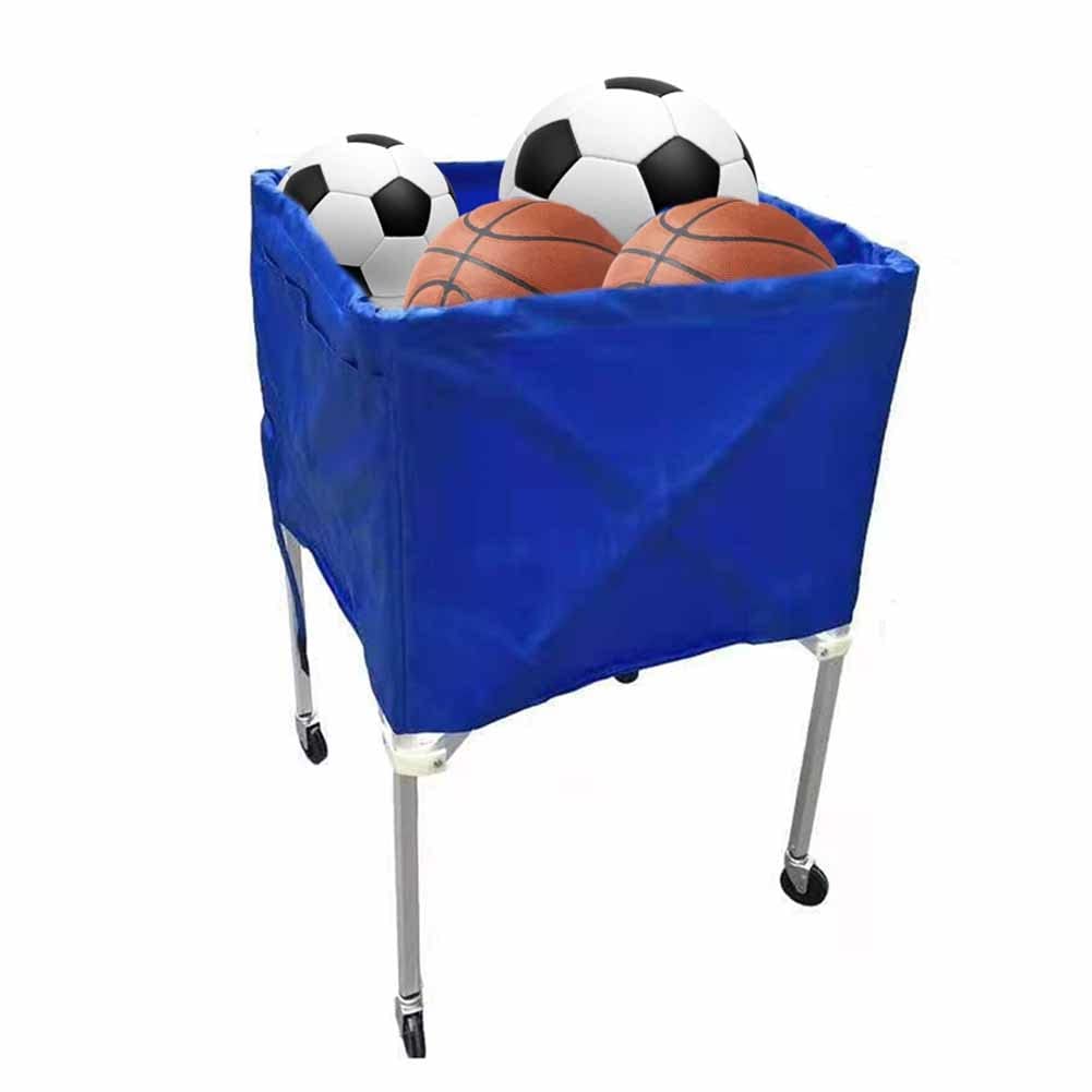 Aluminum Alloy Collapsible Basketball Storage Rack - Portable Sports Equipment Organizer for Basketball, Football & Volleyball (Blue, 65x55x102cm) - Perfect for Gym, Home & School Storage Solutions
