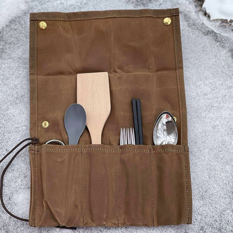 Campcraft Outdoors Utensil Roll - Waterproof Travel Cutlery Set for Camping, Hiking & Picnics | Compact & Durable Kitchen Utensil Holder for Outdoor Adventures