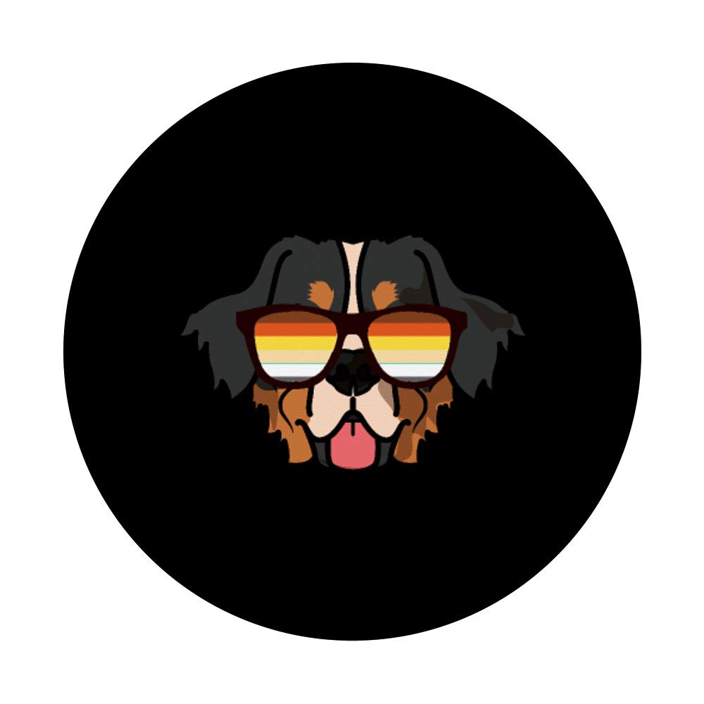 Bernese Mountain Dog with Sunglasses - LGBTQ+ Pride Phone Grip & Stand for iPhone, Samsung | Cute PopSocket for Pride Month, Dog Lovers & Rainbow Supporters | Perfect for Daily Use, Travel & Showing Pride