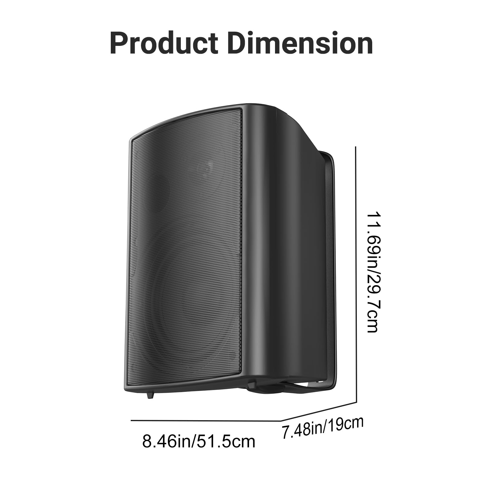 STUDIOFINIX 6.5 Inch 400W Waterproof Outdoor Speakers - Wall Mount Wired Passive Speakers for Patio, Poolside, Porch, Covered Deck & Indoor Use (Black) | Perfect for Backyard Parties, Home Theater & Outdoor Entertainment