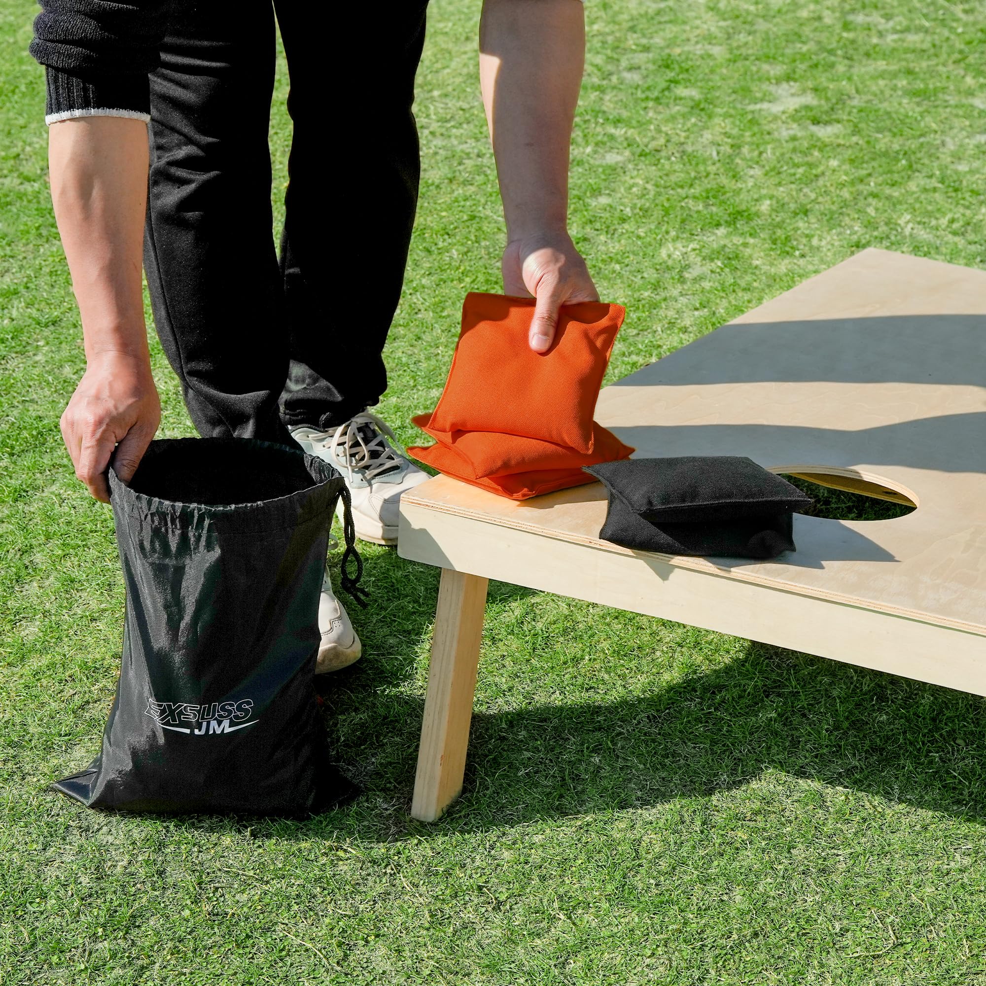 JMEXSUSS Weather Resistant Standard Cornhole Bags - Set of 8 Regulation Bean Bags for Outdoor Tossing Game, Backyard Parties, Tailgating & Picnics
