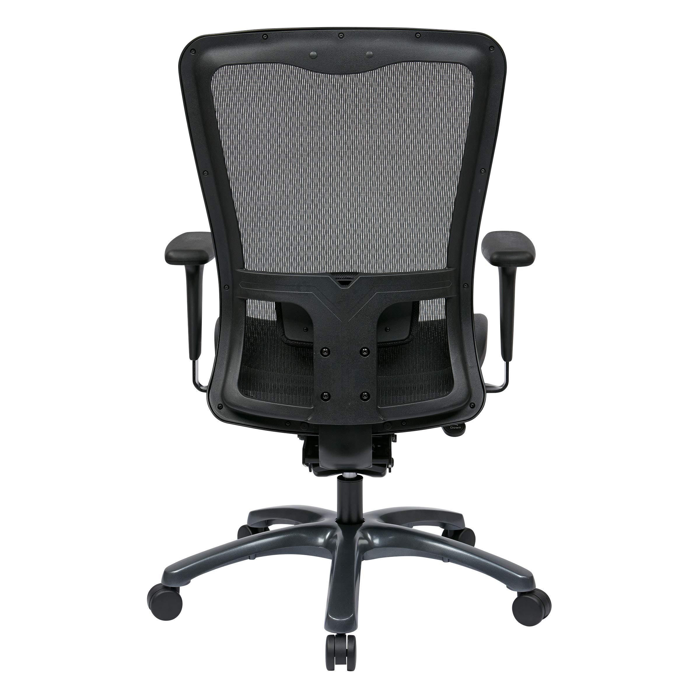 Office Star ProGrid High Back Breathable Mesh Office Chair with Adjustable Lumbar Support - Ergonomic Manager's Task Chair for Home & Business Use - Black