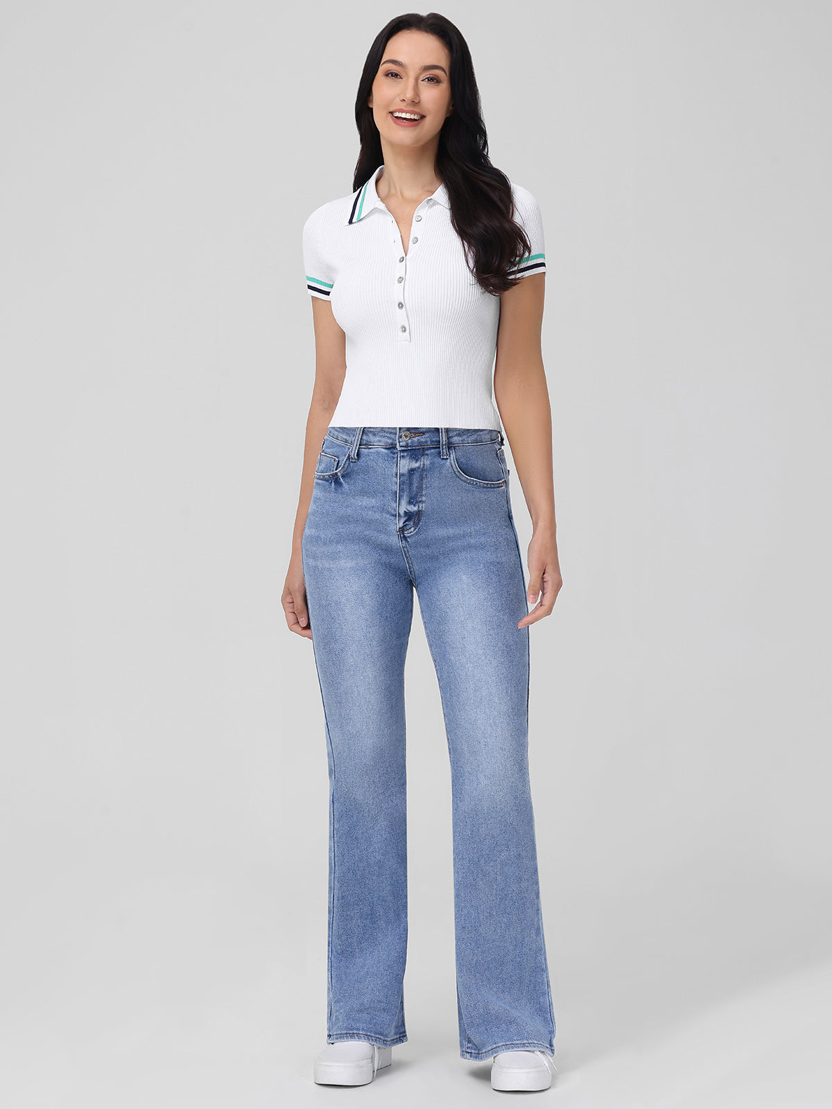Millie Women's Tipped Polo Short Sleeve Sweater - Casual Knit Top for Work, Date Night & Weekend Outfits