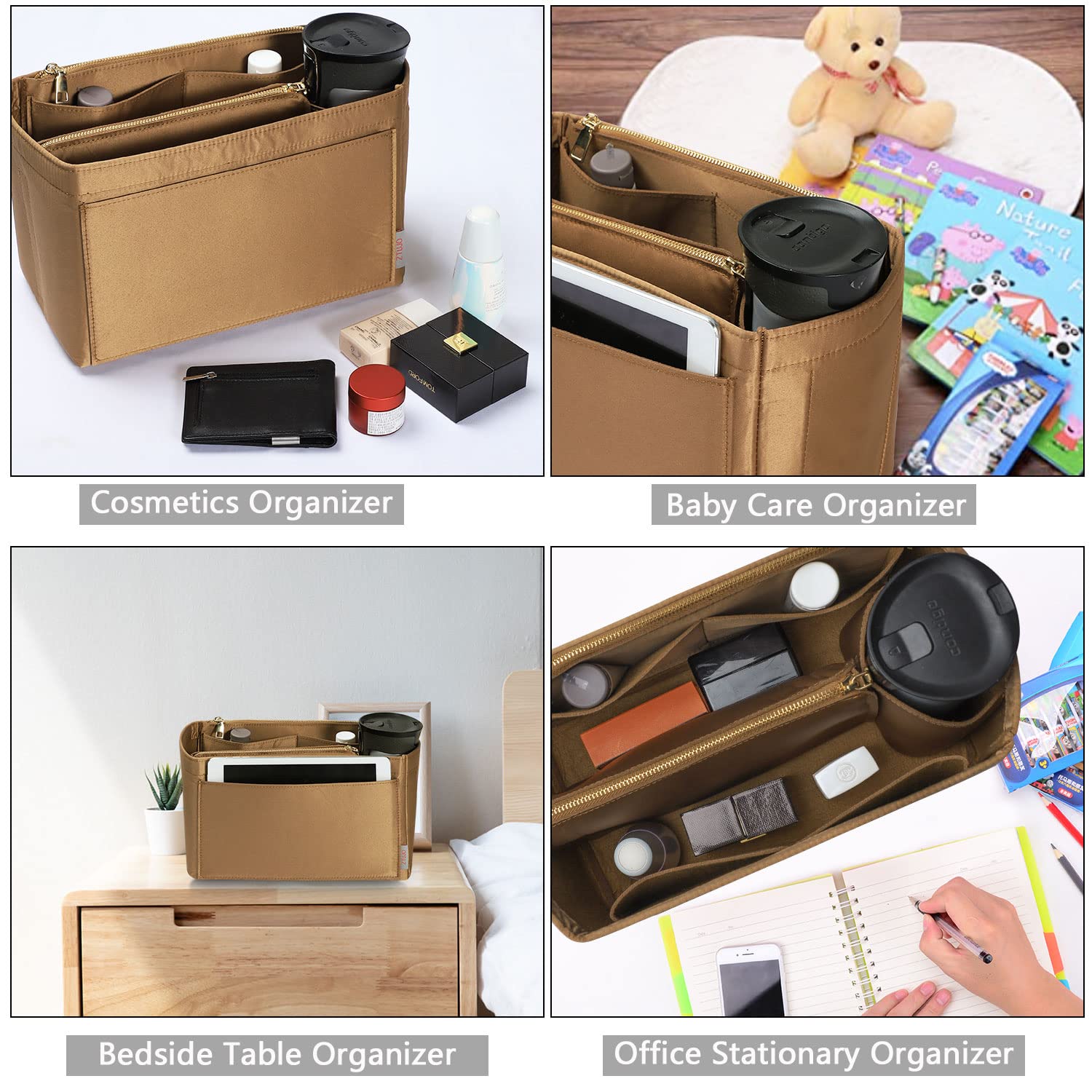 ZTUJO Felt Purse Organizer Insert for Louis Vuitton Speedy, Neverfull, Graceful & Tote Bags - Handbag Shaper & Storage Solution for Travel, Work & Daily Use