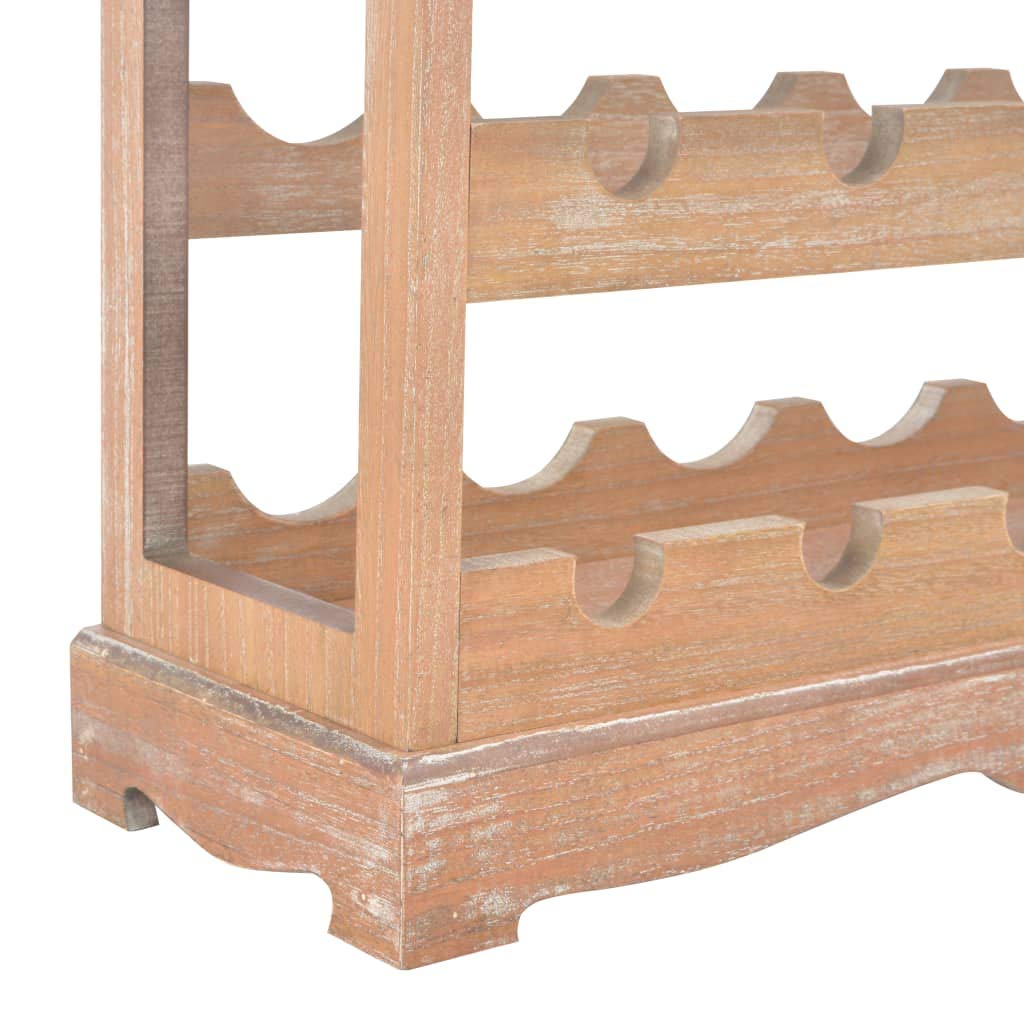 FAMIROSA 24-Bottle Wooden Wine Rack Stand with Top Tray - Freestanding Wine Storage Organizer for Kitchen, Dining Room & Living Room (27.6