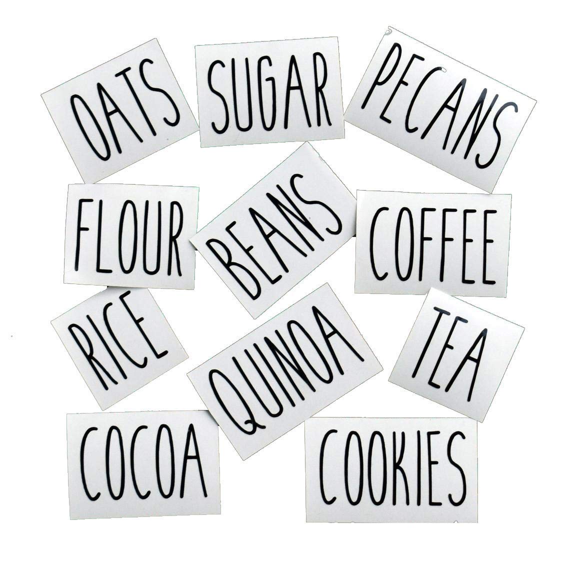 Kitchen Canister Decals & Pantry Labels Set - Reusable Food Storage Stickers for Jars, Containers & Canisters - Perfect for Kitchen Organization & Pantry Storage - Ideal for Home, Office & Restaurant Use