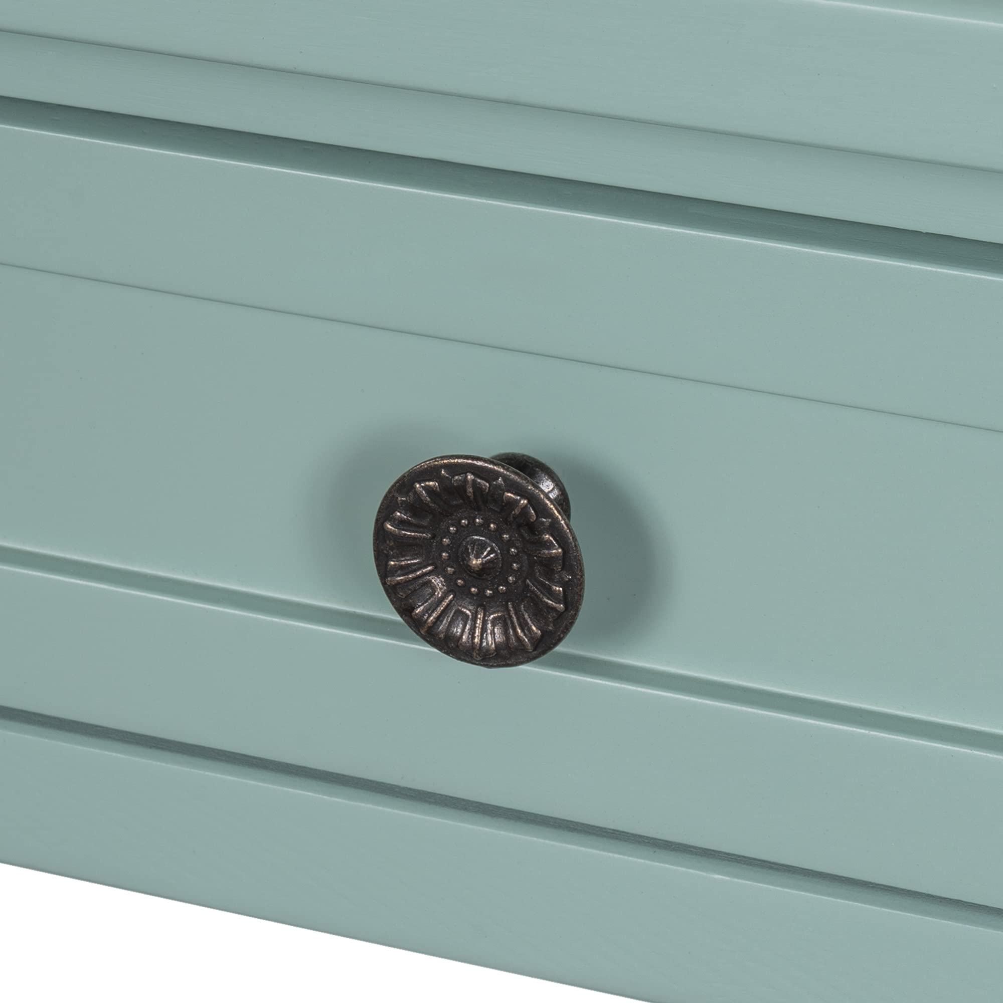 Quarte Retro Style Console Table - Entryway Hallway Sofa Table with 4 Drawers & 1 Shelf, Thick Wood Accent Side Table for Living Room, Bedroom - Easy Assembly (Green) | Perfect for Small Spaces, Apartment Decor & Home Organization