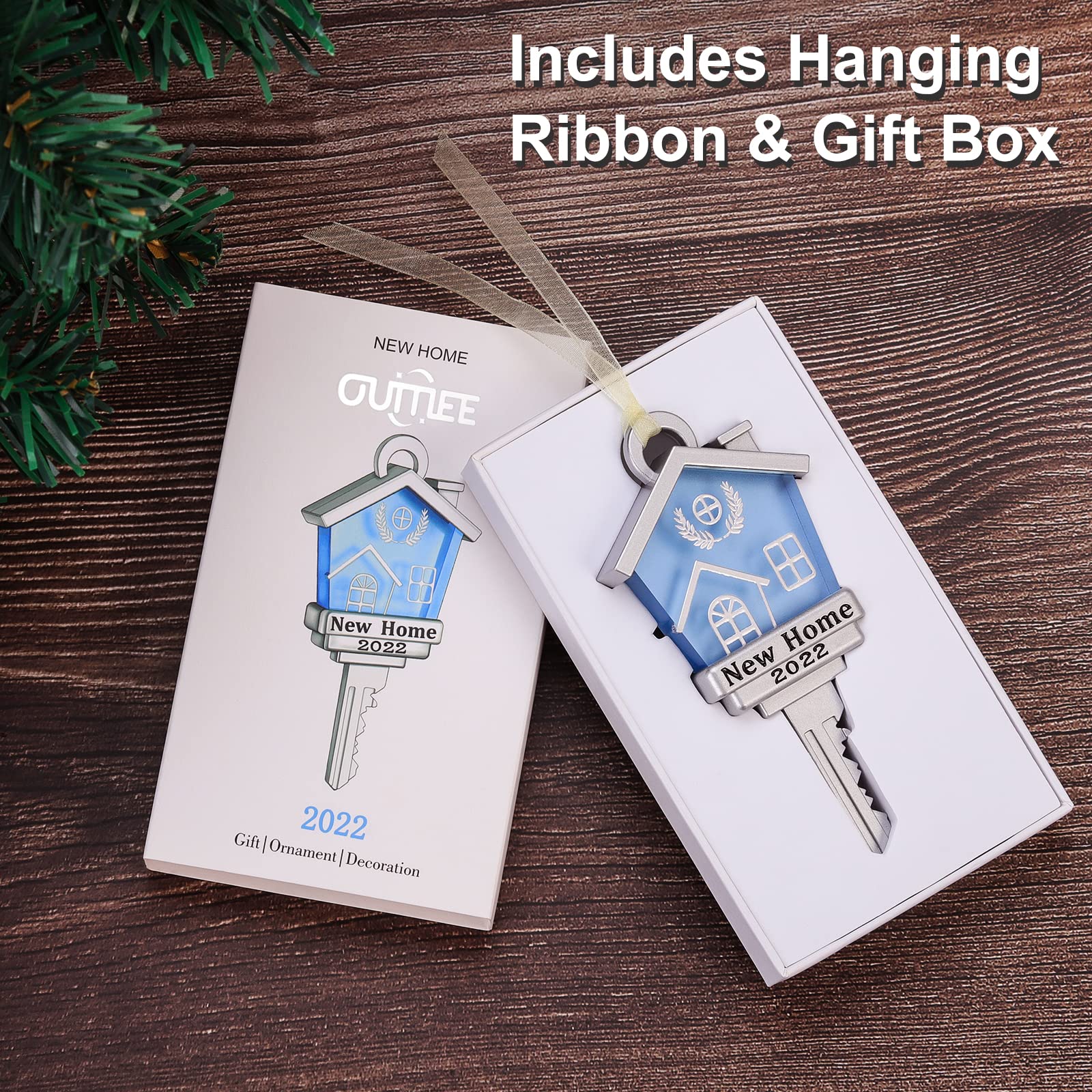 2022 New Home Key Ornament - First Home Christmas Keepsake, Housewarming Gift for New Homeowners, Personalized Tree Hanging Decoration - Perfect for Christmas Celebrations & New Home Welcoming Parties