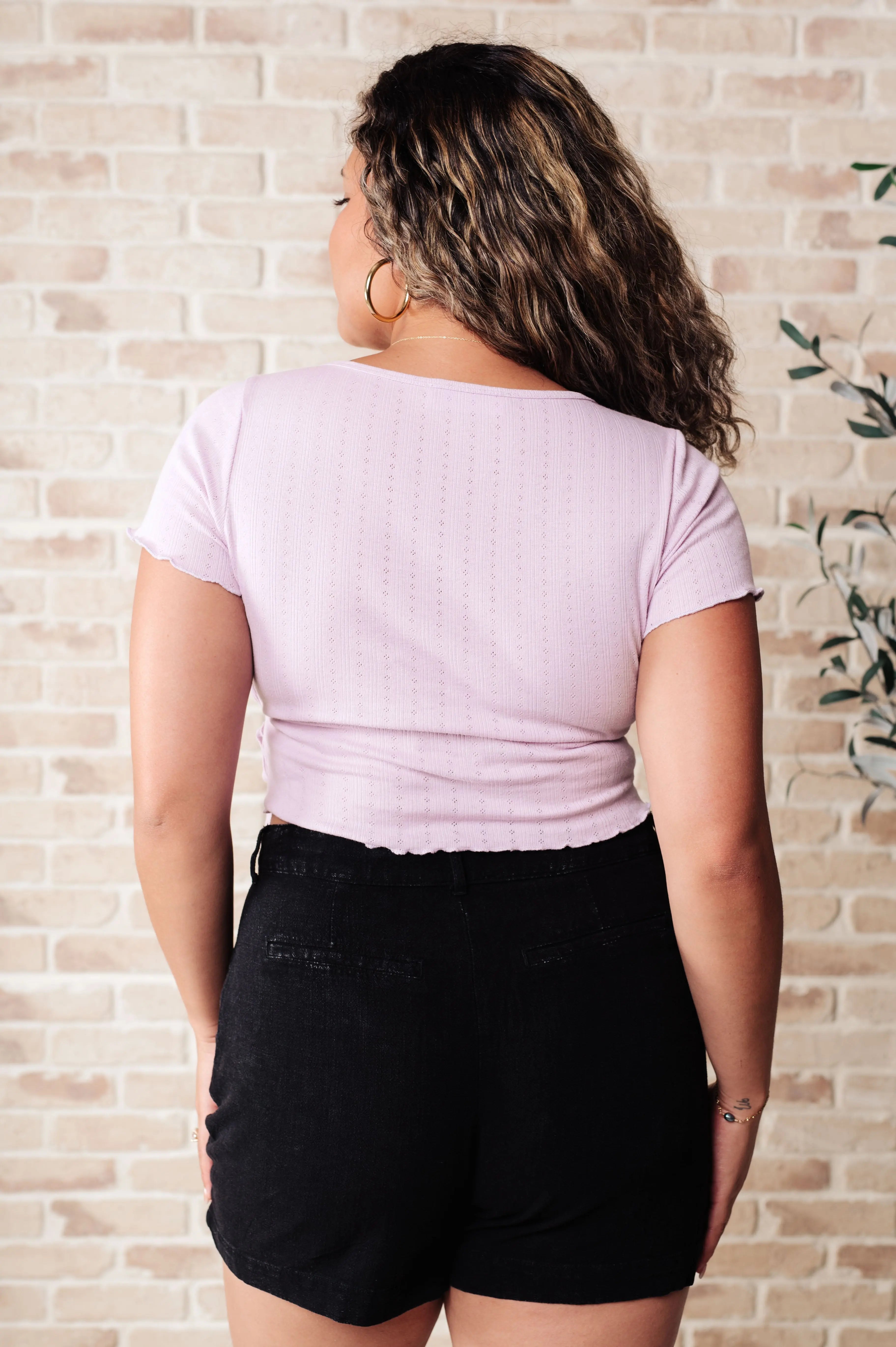 Little Ol' Me V Neck Top - Soft Lavender Women's T-Shirt for Casual Wear & Everyday Outfits