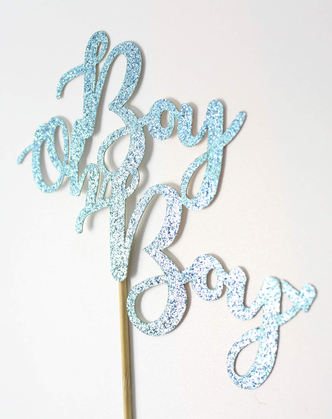 Blue Glitter Boy Cake Topper - It's a Boy, Prince, Baby Shower, Gender Reveal, Birthday Party Decorations - Gold Glitter - Perfect for Baby Showers, Gender Reveal Parties, and First Birthday Celebrations