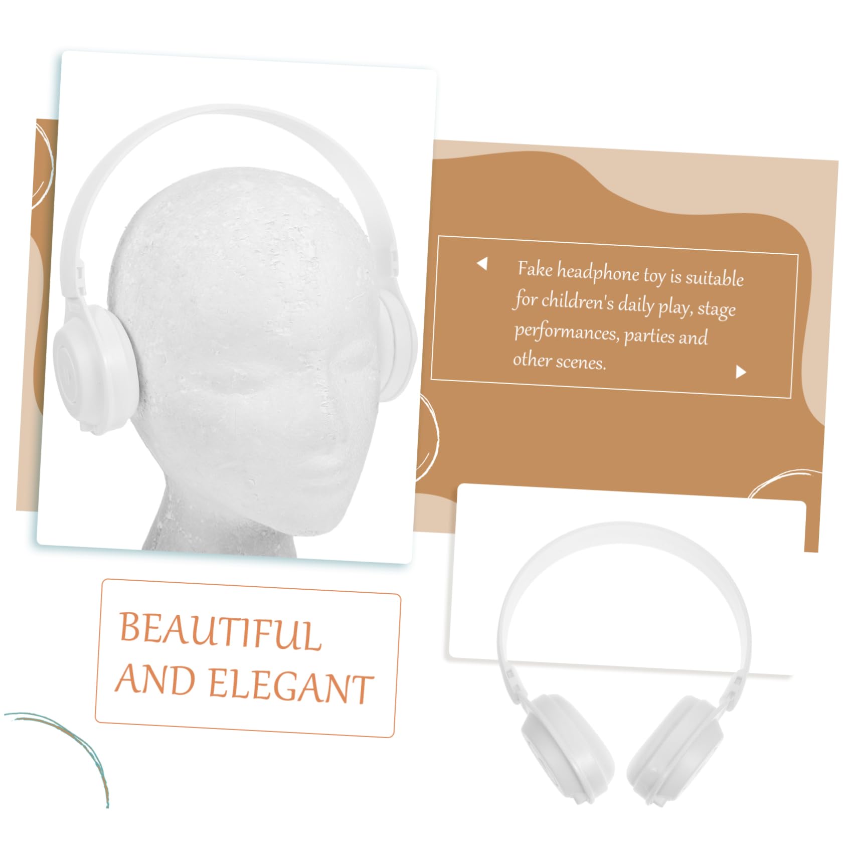Hemobllo 2-Pack Fake Headphones for Kids - Sports & Gaming Earphone Props - Perfect for Cosplay, Performances, and Video Content Creation
