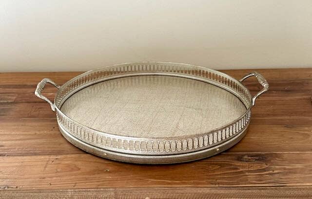 Honeychurch Home Gallery Metal Serving Tray - Elegant Decorative Tray for Coffee Table, Dining, and Kitchen Organization - Perfect for Entertaining Guests and Home Decor