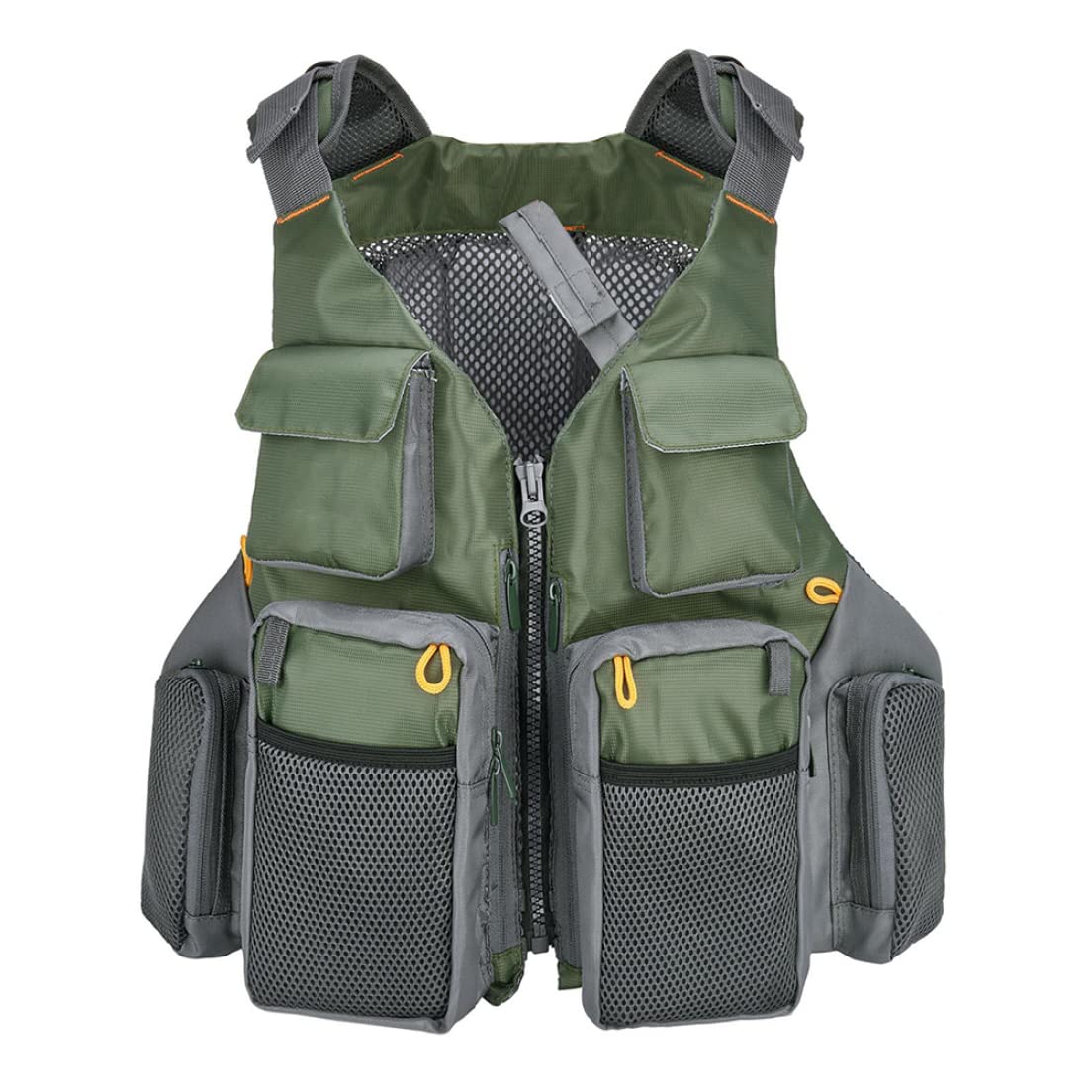 Adjustable Fishing Vest for Men & Women - Breathable Fly Fishing Waistcoat with Shoulder Pockets - Lightweight Outdoor Gear for Trout, Bass Fishing & Hiking