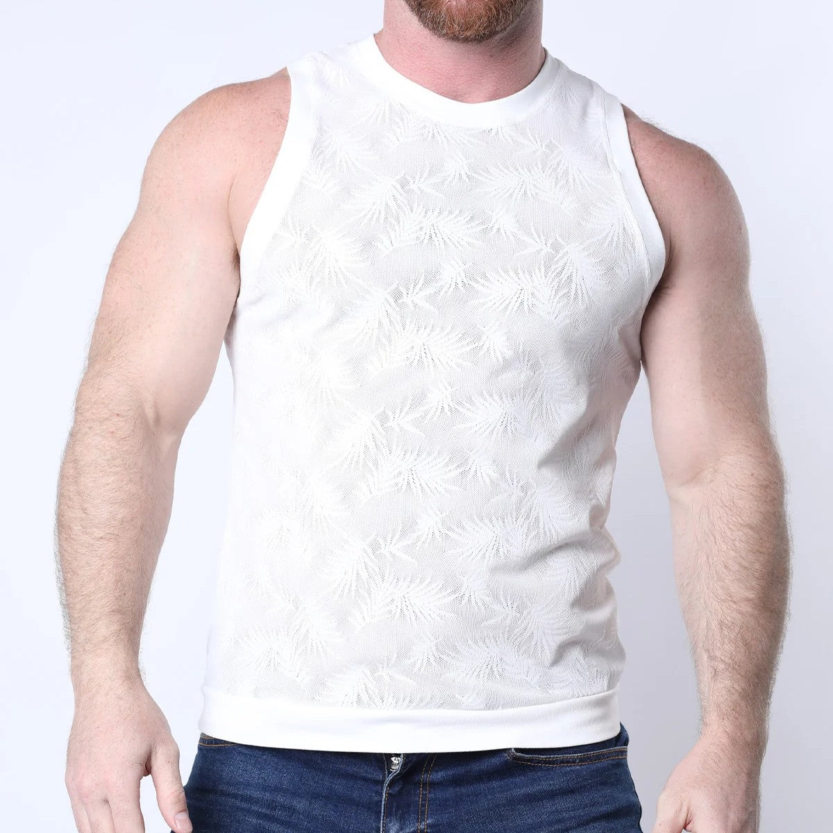 Timoteo Amalfi Mesh Tank Top for Women - Breathable White Summer Blouse | Perfect for Beach, Yoga & Casual Outfits
