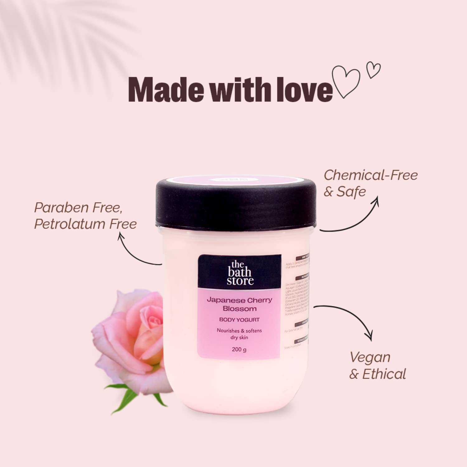 The Bath Store British Rose Body Yogurt - 200g Moisturizing Body Lotion for Dry Skin, Hydrating & Nourishing - Perfect for Daily Skincare Routine & Spa Day at Home