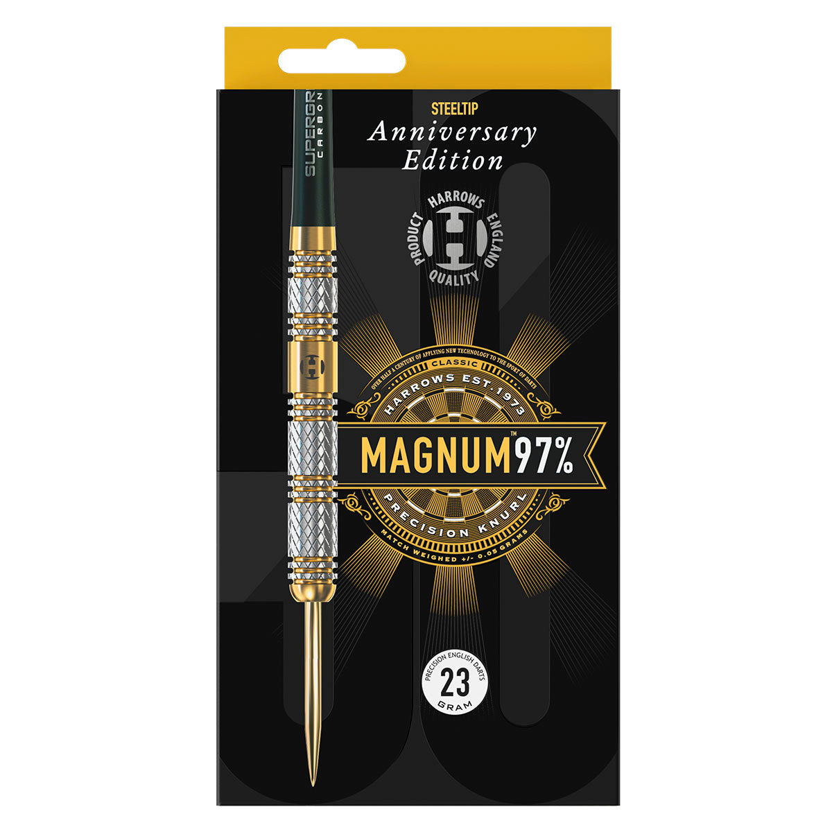 Premium Harrow Anniversary Magnum 97% Steel Tip Darts - Professional Tournament-Grade Darts for Bars, Pubs & Home Game Rooms - Perfect for Cricket, 501 & League Play