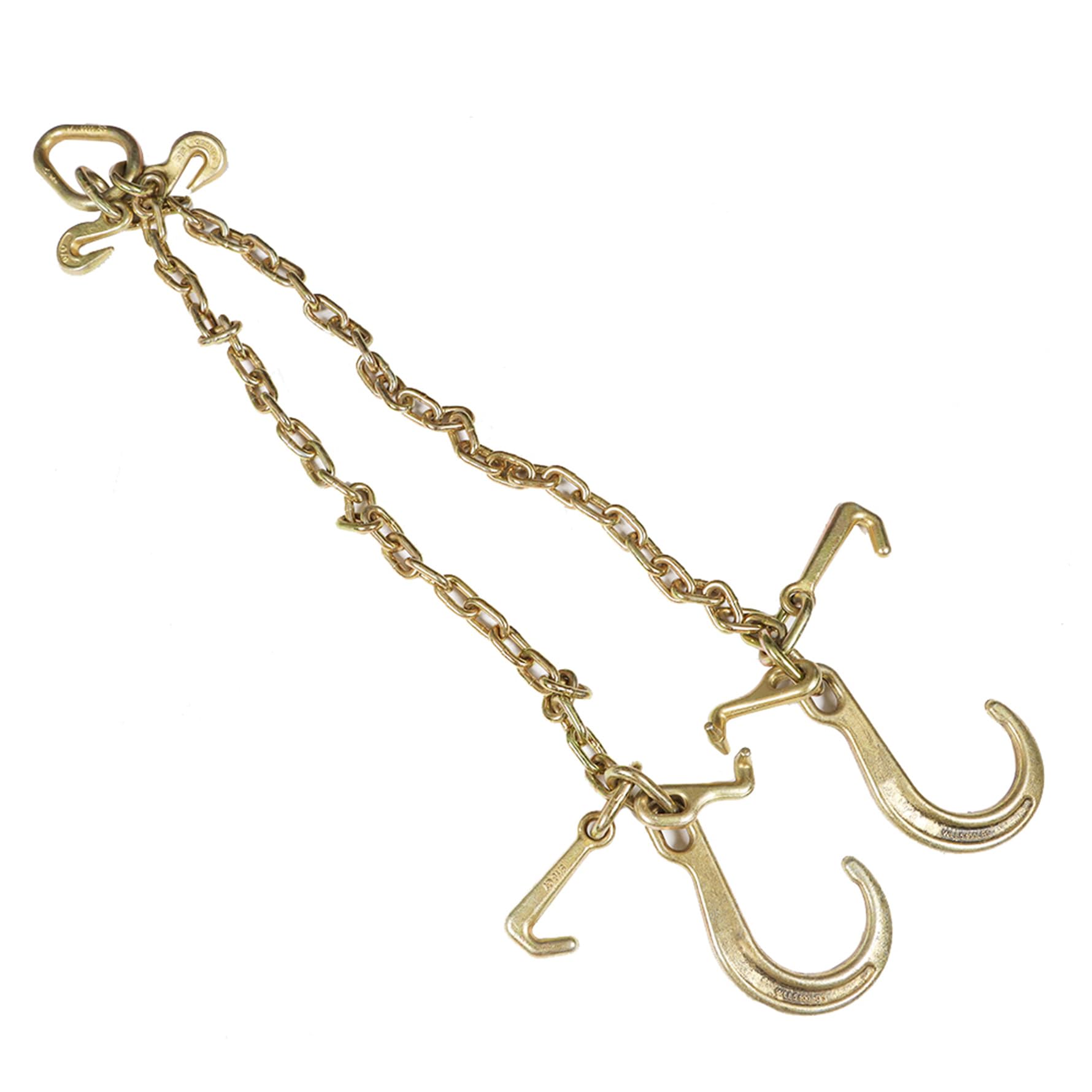 Munirater 5/16 Inch G70 V-Chain Bridle with 8 Inch Medium J Hooks - Heavy Duty T-Hook & J-Hook Replacement for Truck Wreckers & Towing Equipment | Perfect for Vehicle Recovery, Off-Road Towing & Industrial Applications