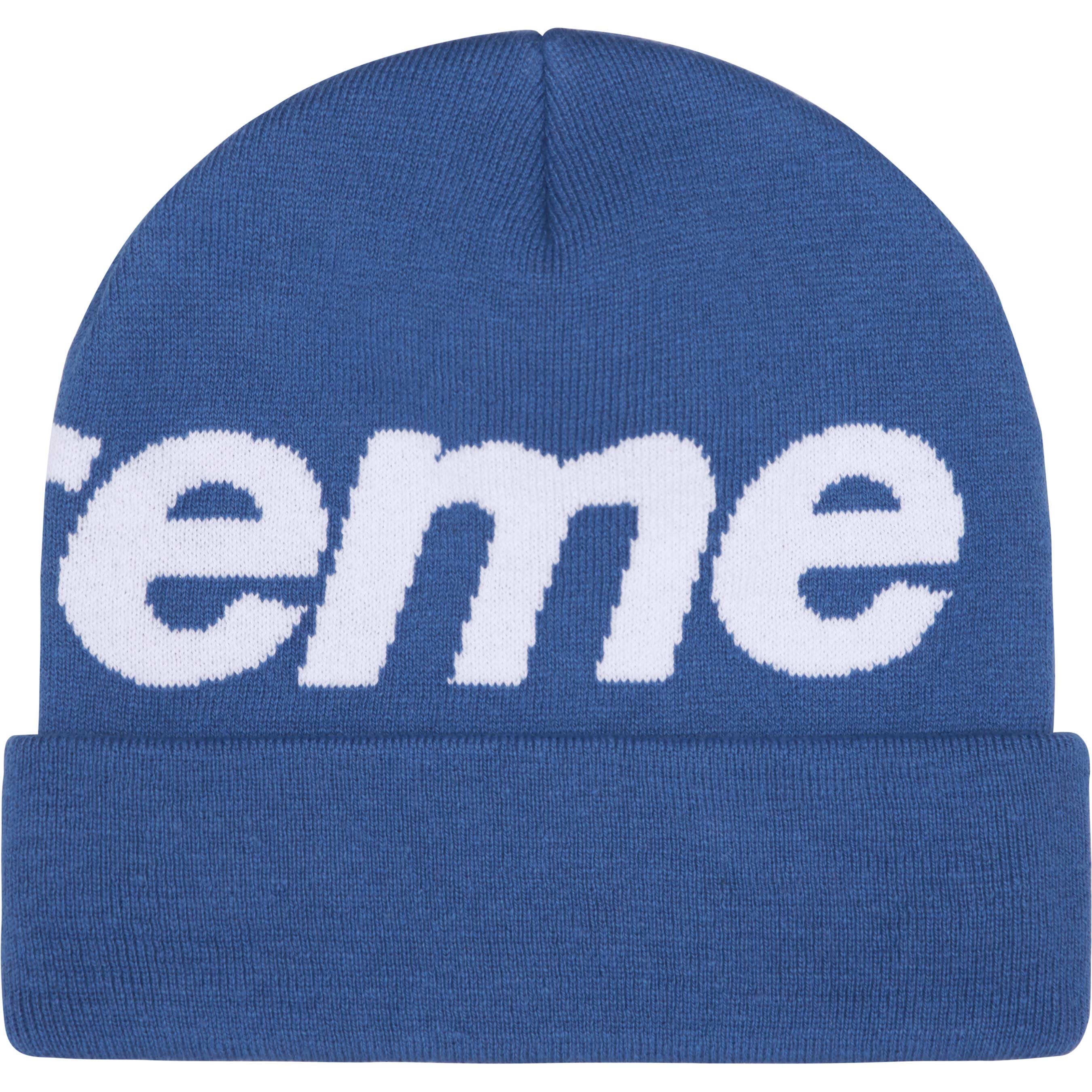 Supreme Big Logo Beanie - Slate Grey Winter Knit Hat for Men & Women - Perfect for Cold Weather, Skiing, and Streetwear Fashion