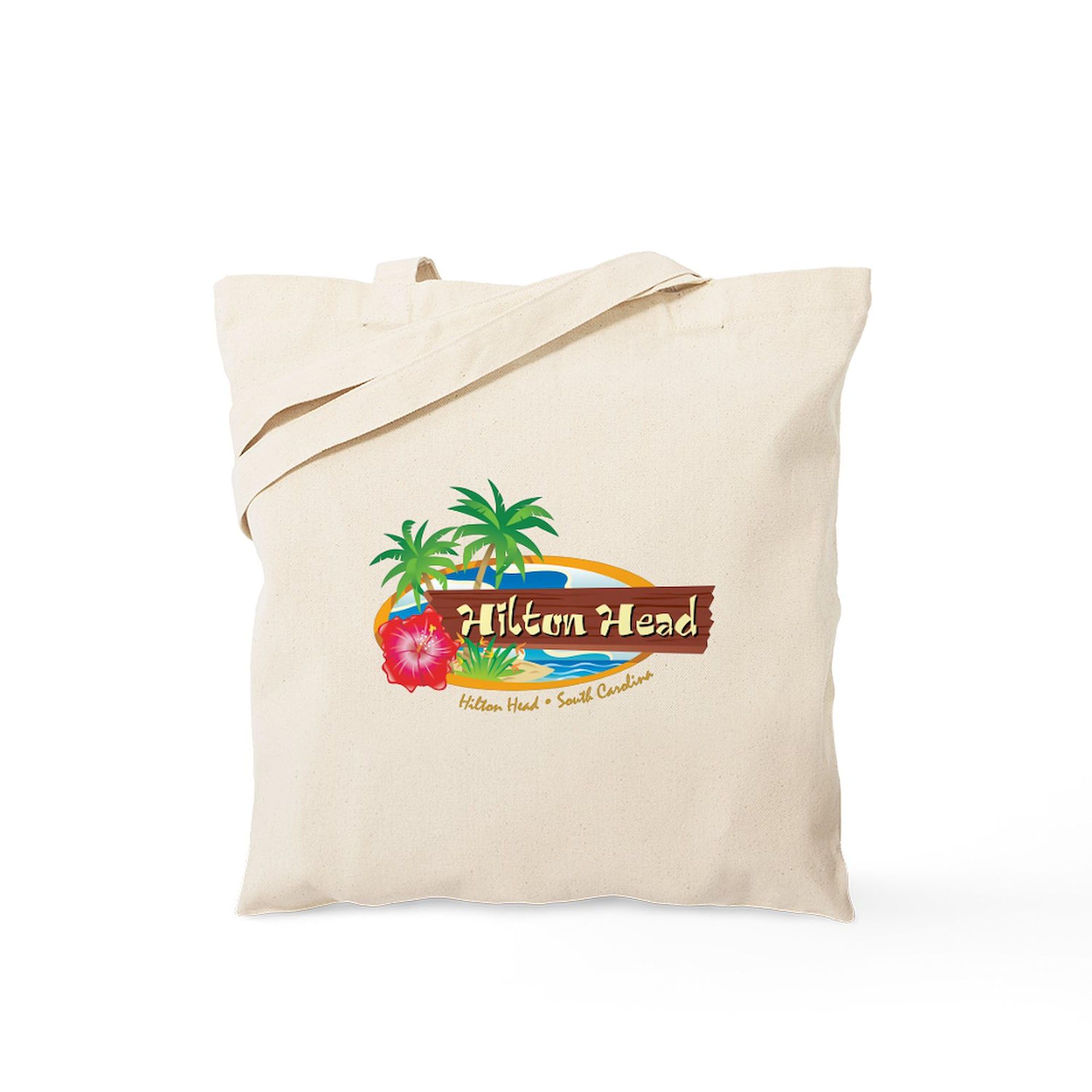 Hilton Head Classic Natural Canvas Tote Bag - Reusable Beach & Shopping Bag for Women, Eco-Friendly Grocery Tote - Perfect for Beach Trips, Grocery Shopping & Daily Errands